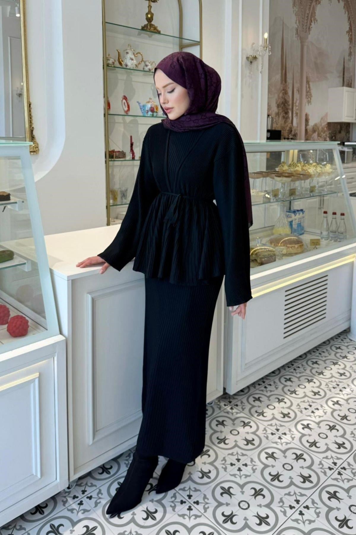 Medusa Jileli Elbise Siyah, Fiyatları Medusa Jileli Elbise Siyah- Haza Moda