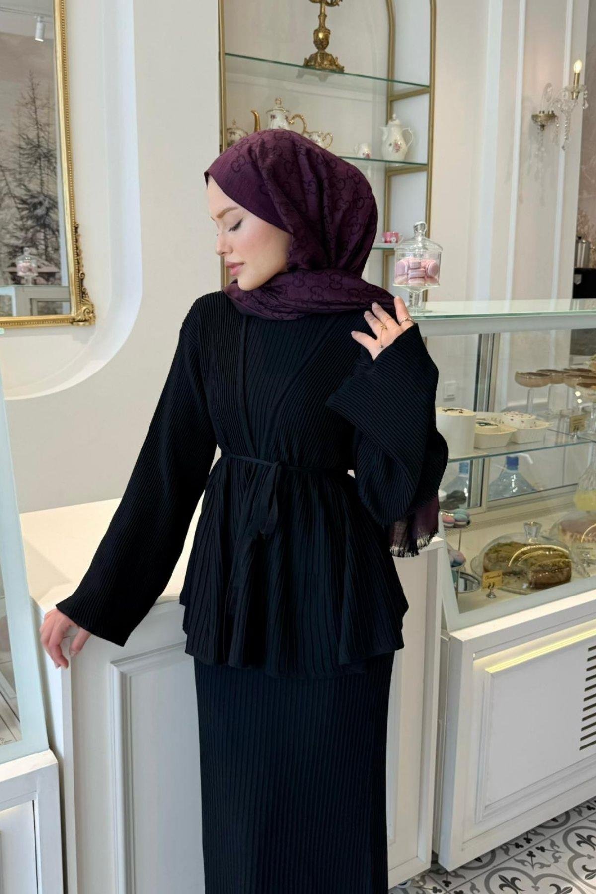 Medusa Jileli Elbise Siyah, Fiyatları Medusa Jileli Elbise Siyah- Haza Moda