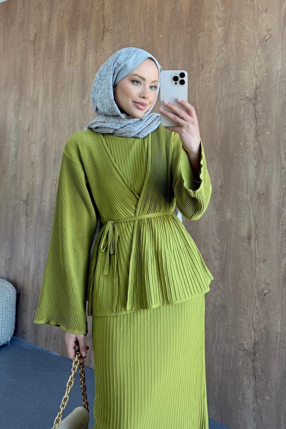 Medusa Jileli Elbise Yağ Yeşili, Fiyatları Medusa Jileli Elbise  Yağ Yeşili - Haza Moda