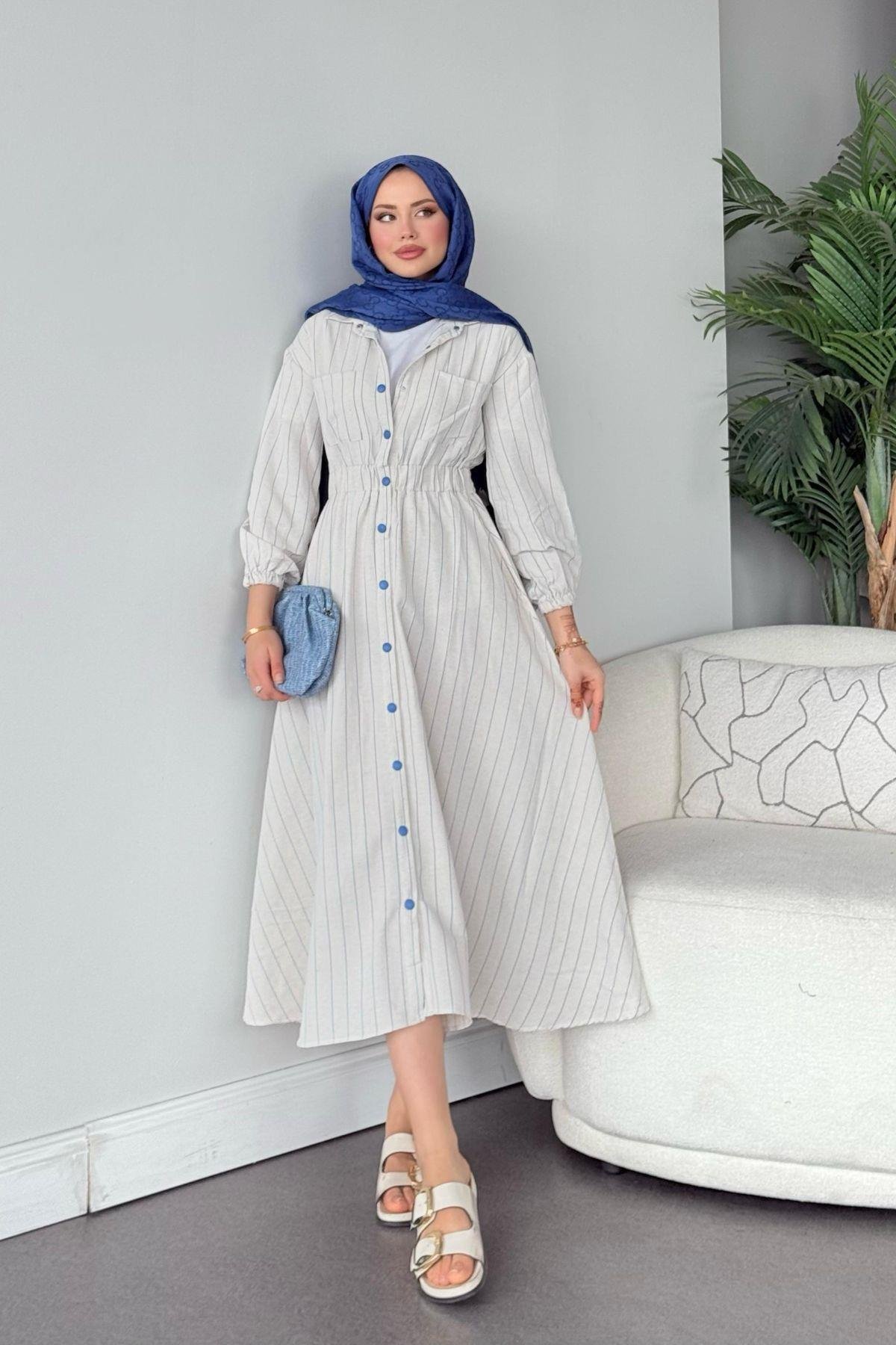 Mercan Elbise Mavi, Fiyatları Mercan Elbise Mavi - Haza Moda 