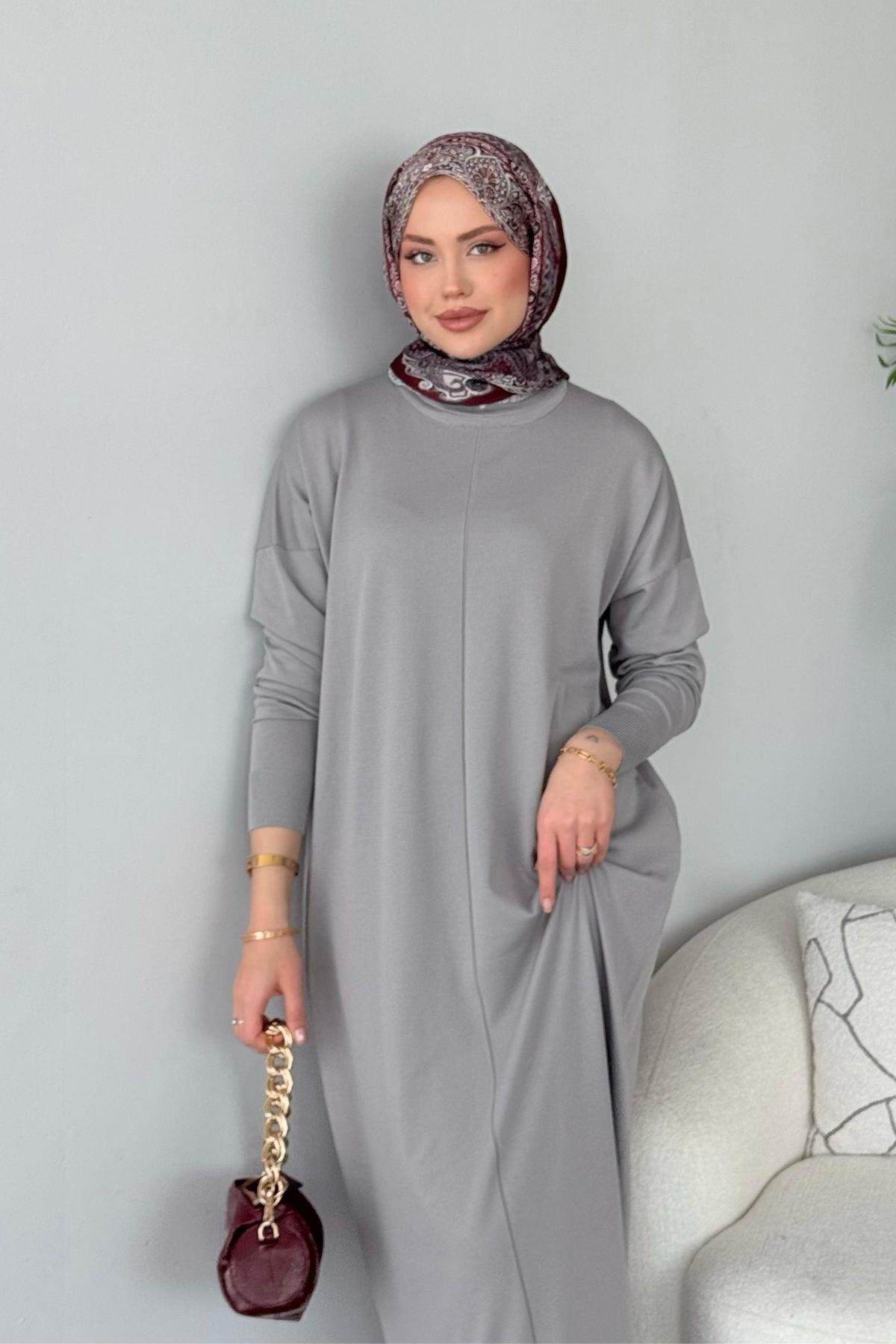 Merserize Melek Elbise Gri, Fiyatları Merserize Melek Elbise Gri - Haza Moda 