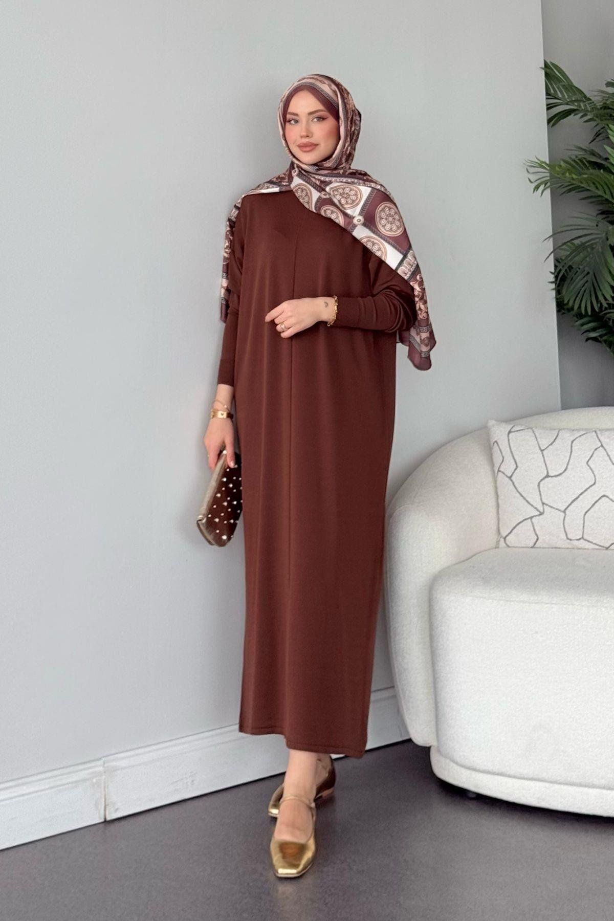 Merserize Melek Elbise Kahve, Fiyatları Merserize Melek Elbise Kahve - Haza Moda 