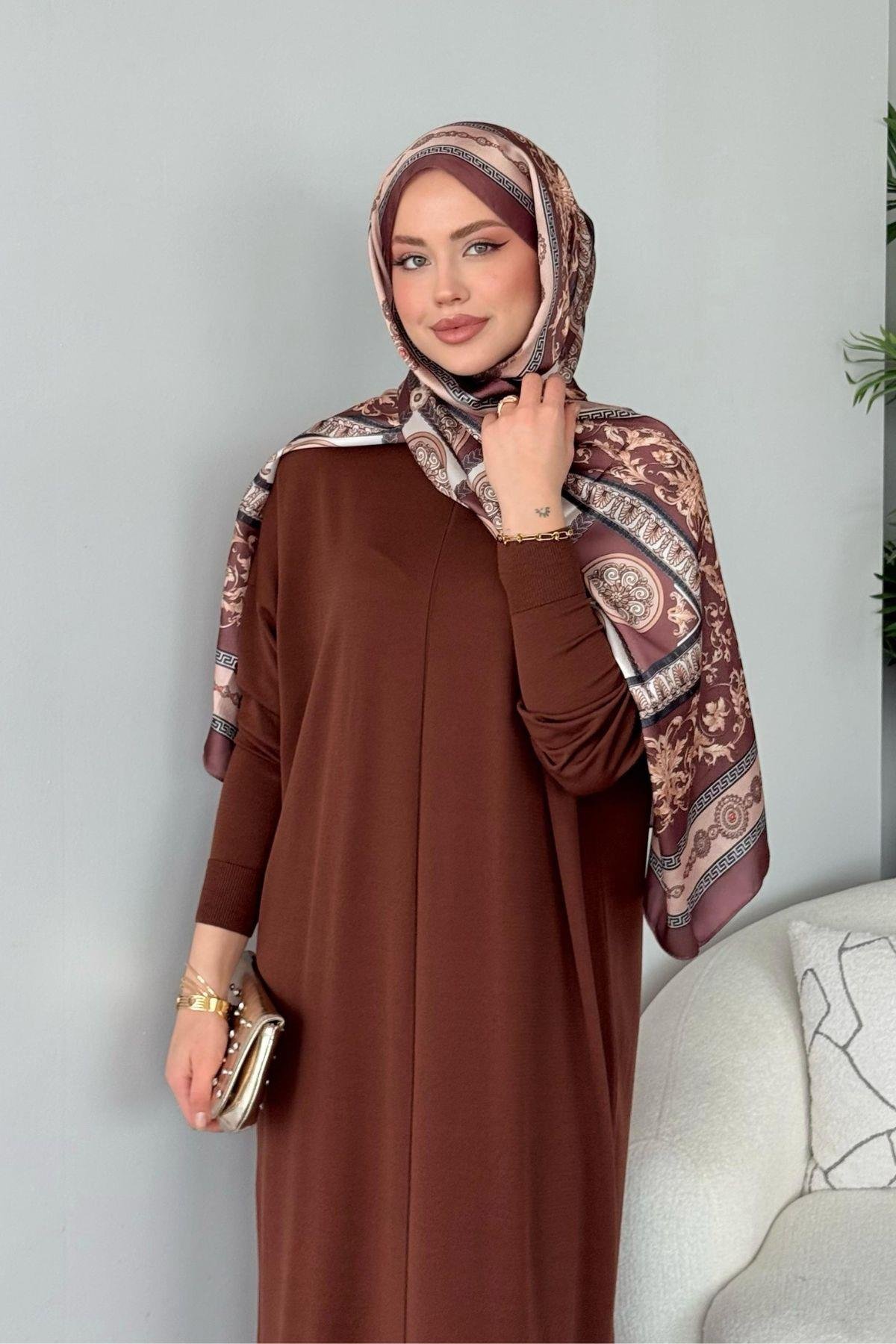 Merserize Melek Elbise Kahve, Fiyatları Merserize Melek Elbise Kahve - Haza Moda 