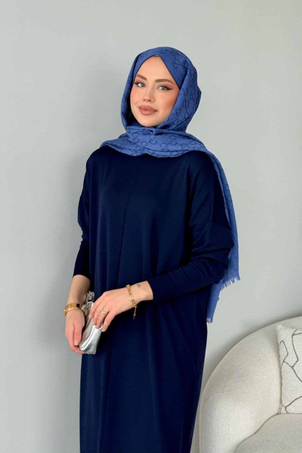 Merserize Melek Elbise Lacivert, Fiyatları Merserize Melek Elbise Lacivert - Haza Moda 