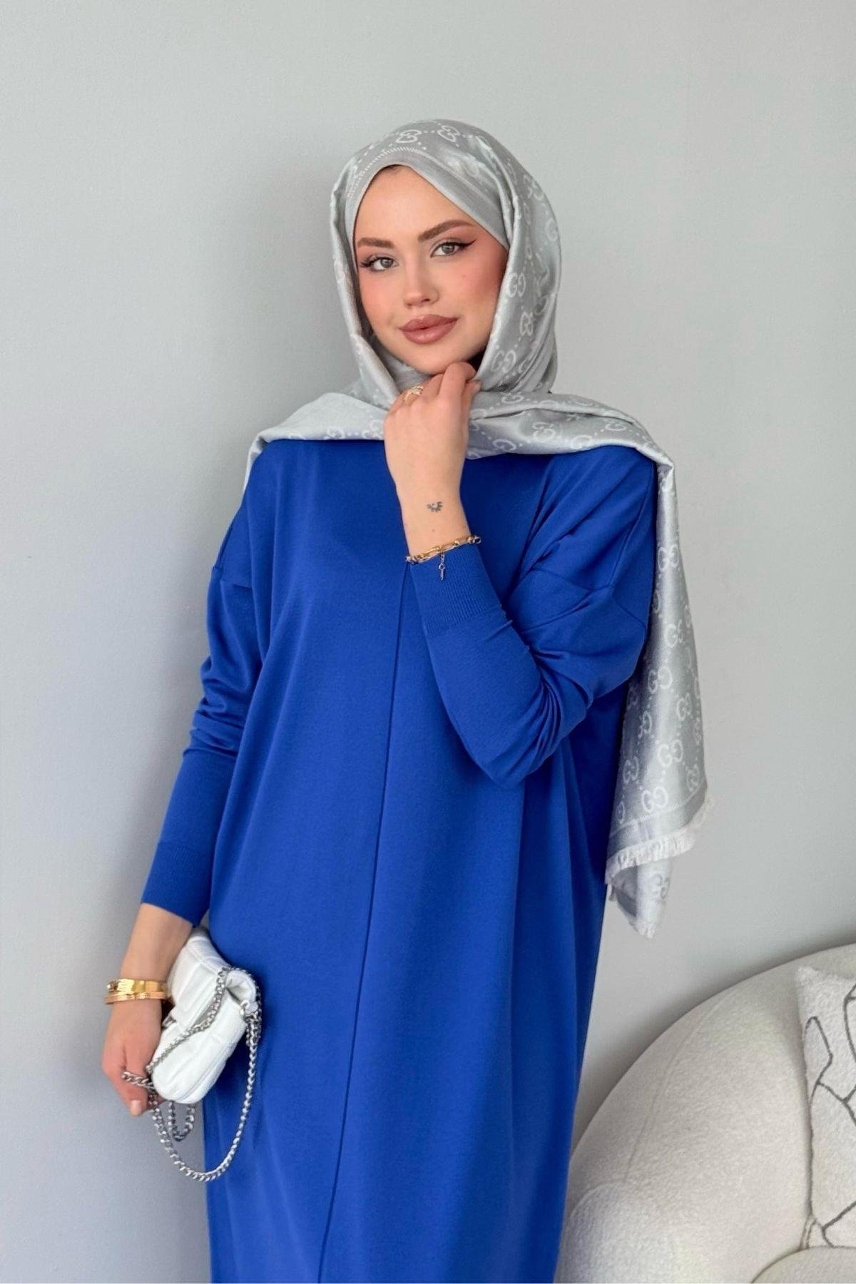 Merserize Melek Elbise Saks, Fiyatları Merserize Melek Elbise Saks - Haza Moda 