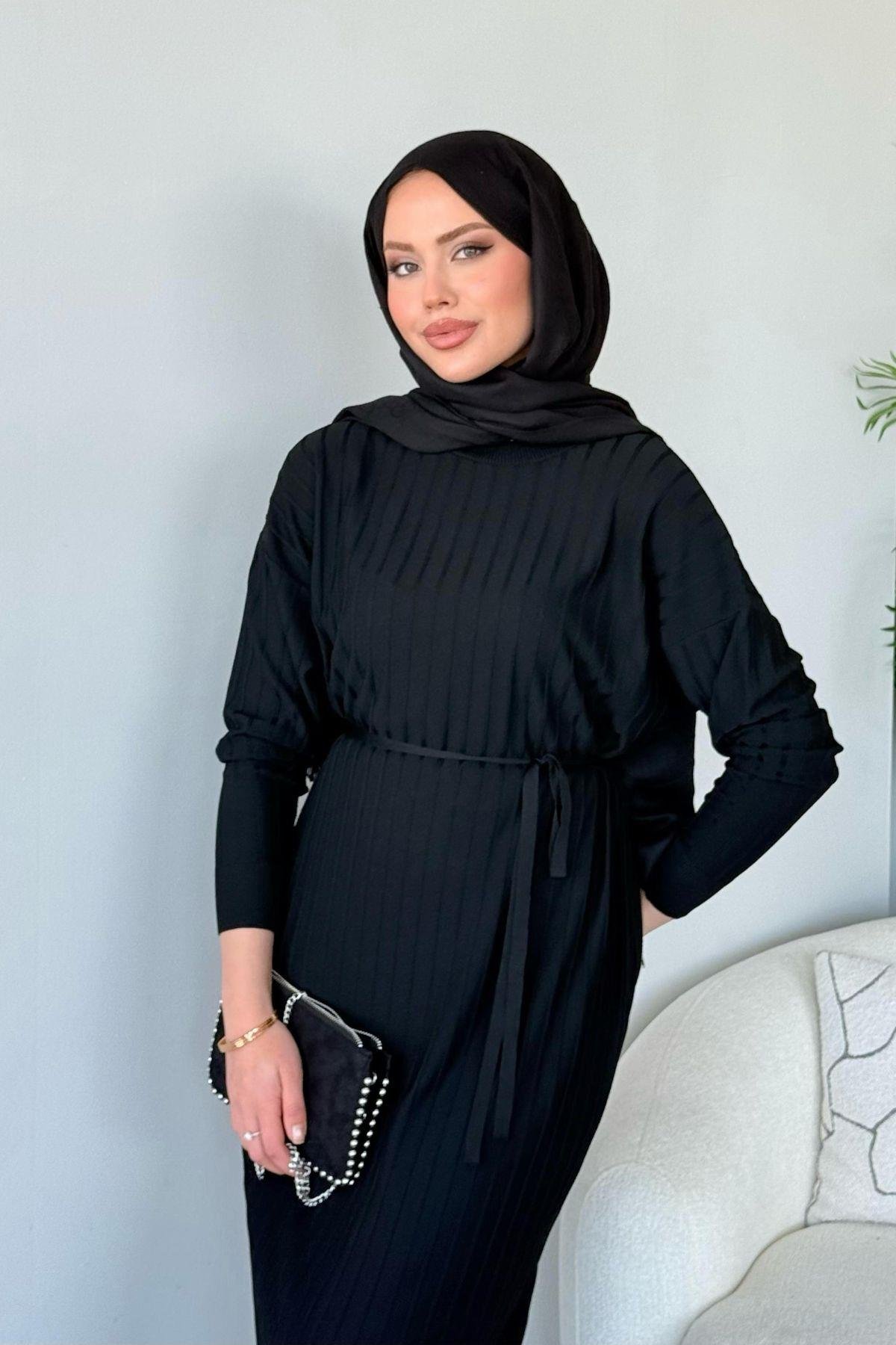 Merserize Nur Elbise Siyah, Fiyatları Merserize Nur Elbise Siyah - Haza Moda 