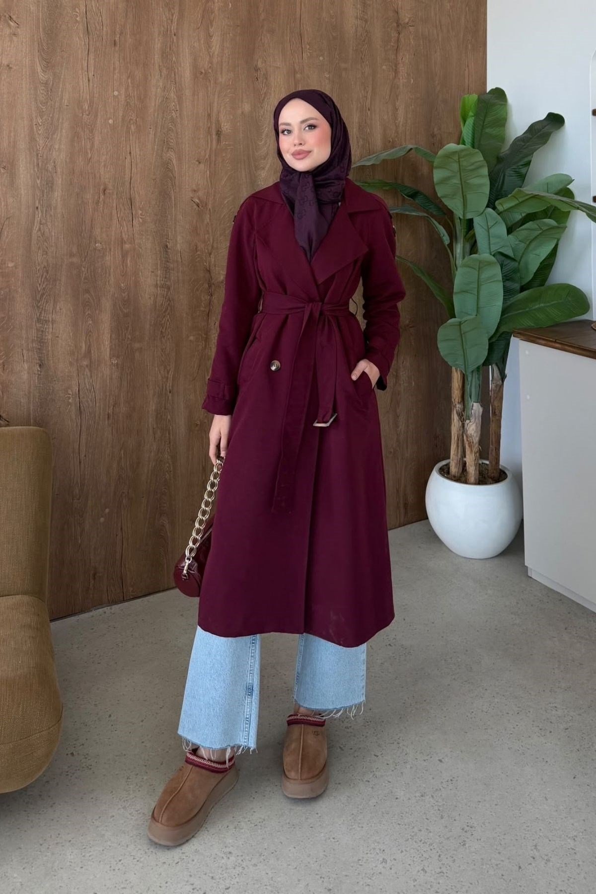 Mest Tokalı Trençkot Mürdüm, Fiyatları 