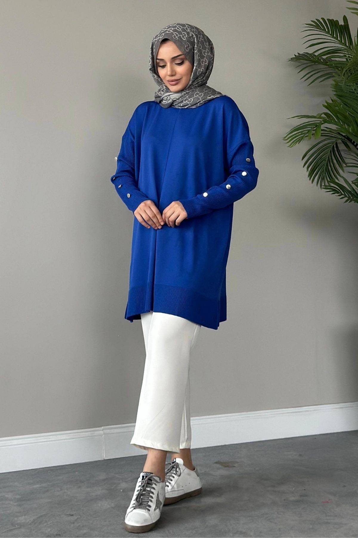 Metal Düğmeli Merserize Tunik Saks, Fiyatları 