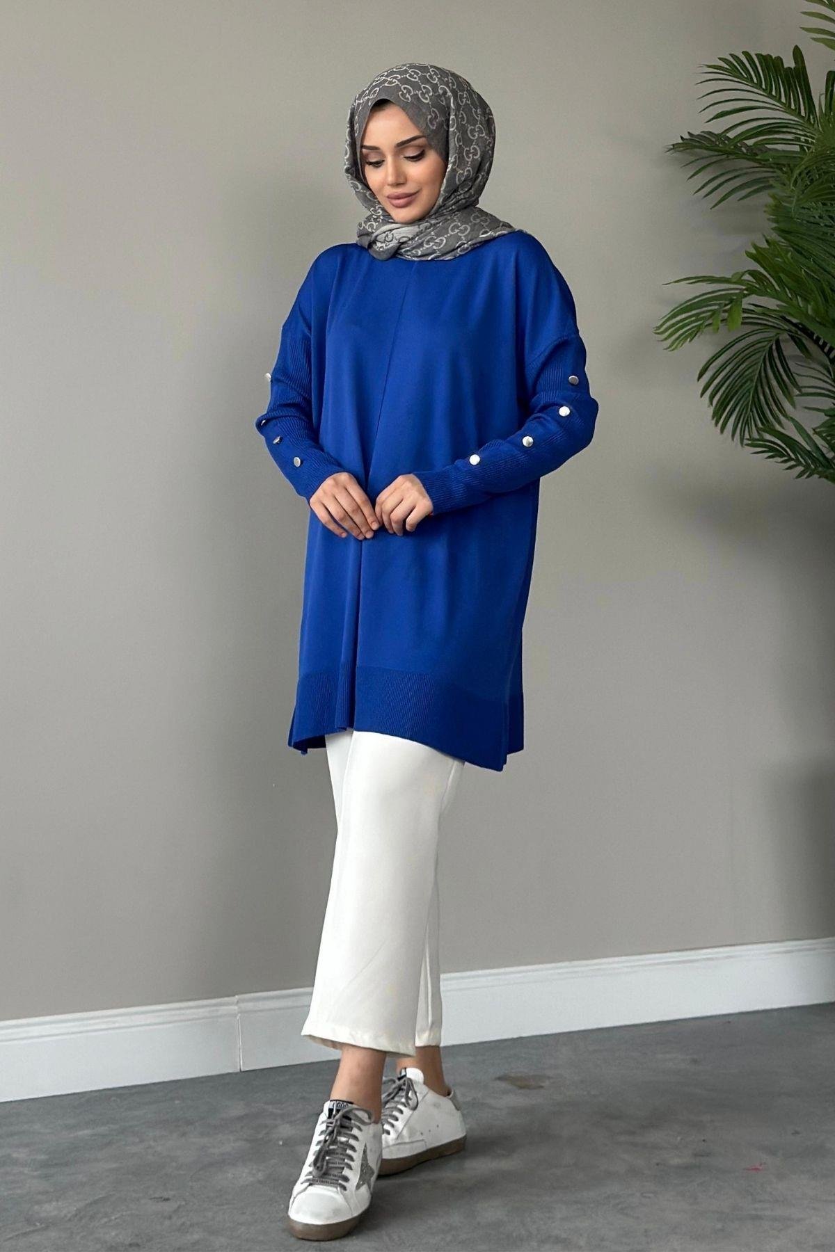 Metal Düğmeli Merserize Tunik Saks, Fiyatları 