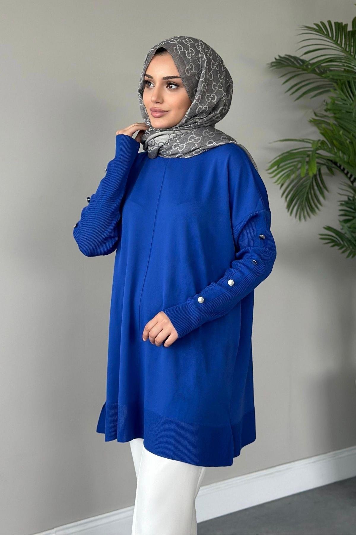 Metal Düğmeli Merserize Tunik Saks, Fiyatları 