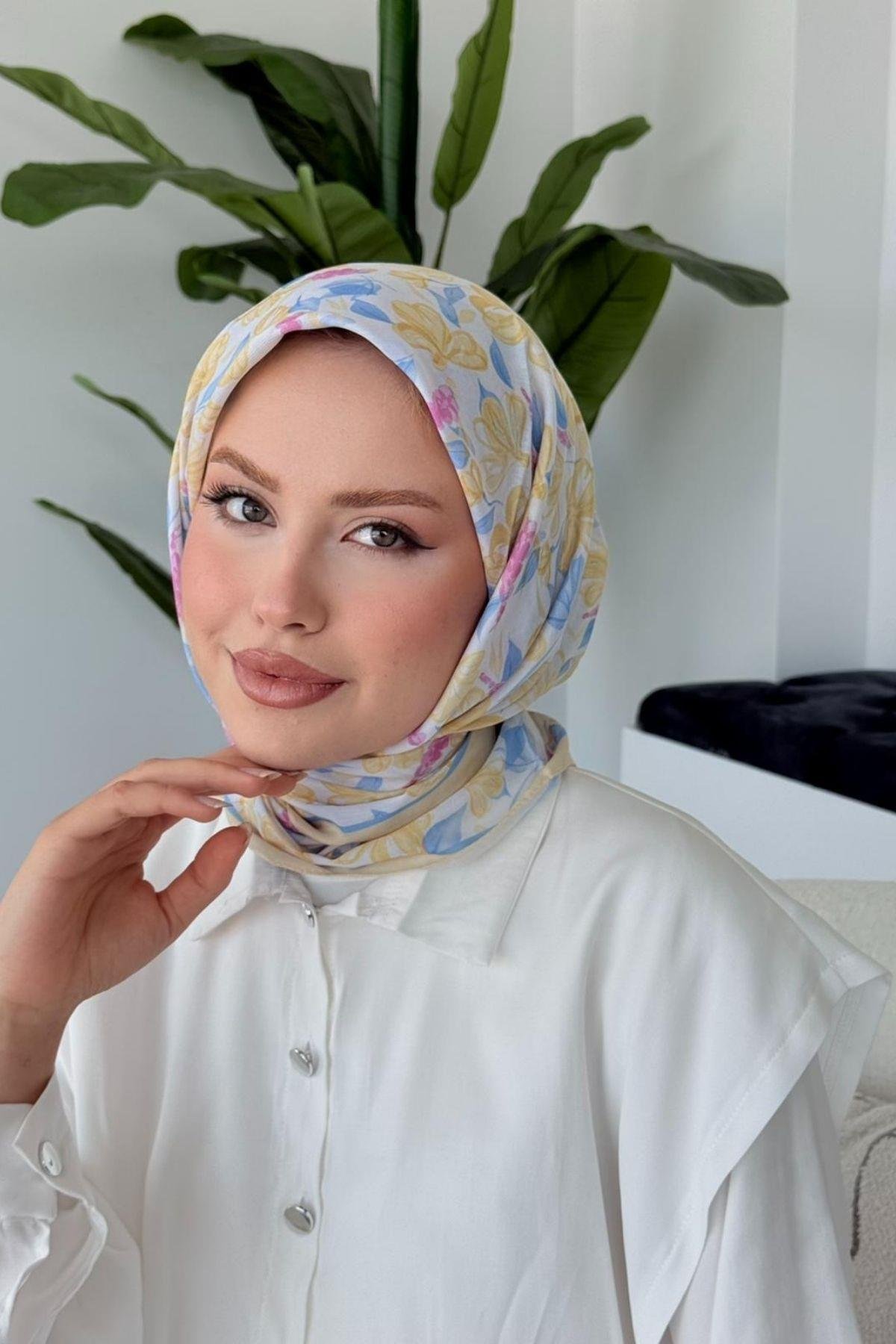 Meva Soft Eşarp Sarı, Fiyatları Meva Soft Eşarp Sarı- Haza Moda 