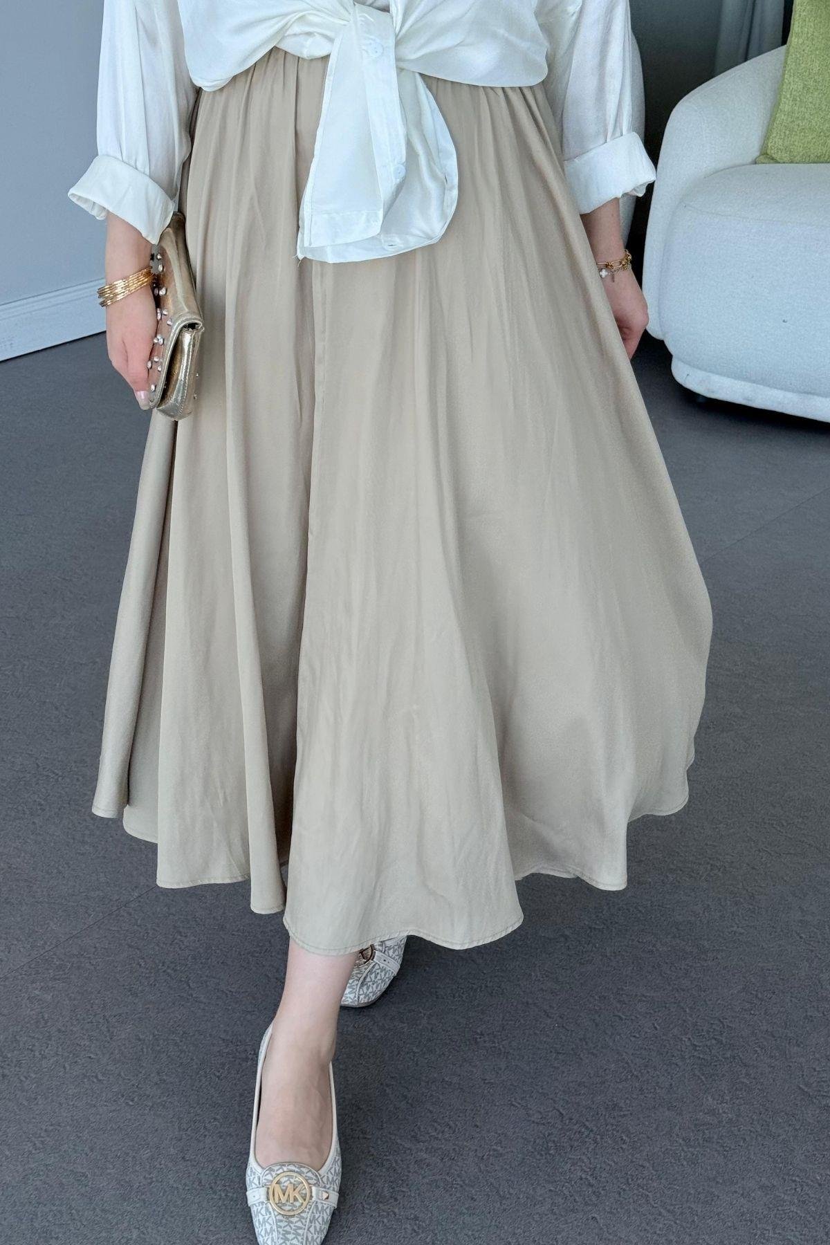 Mevlana Saten Etek Mint, Fiyatları Mevlana Saten Etek Mint- Haza Moda 