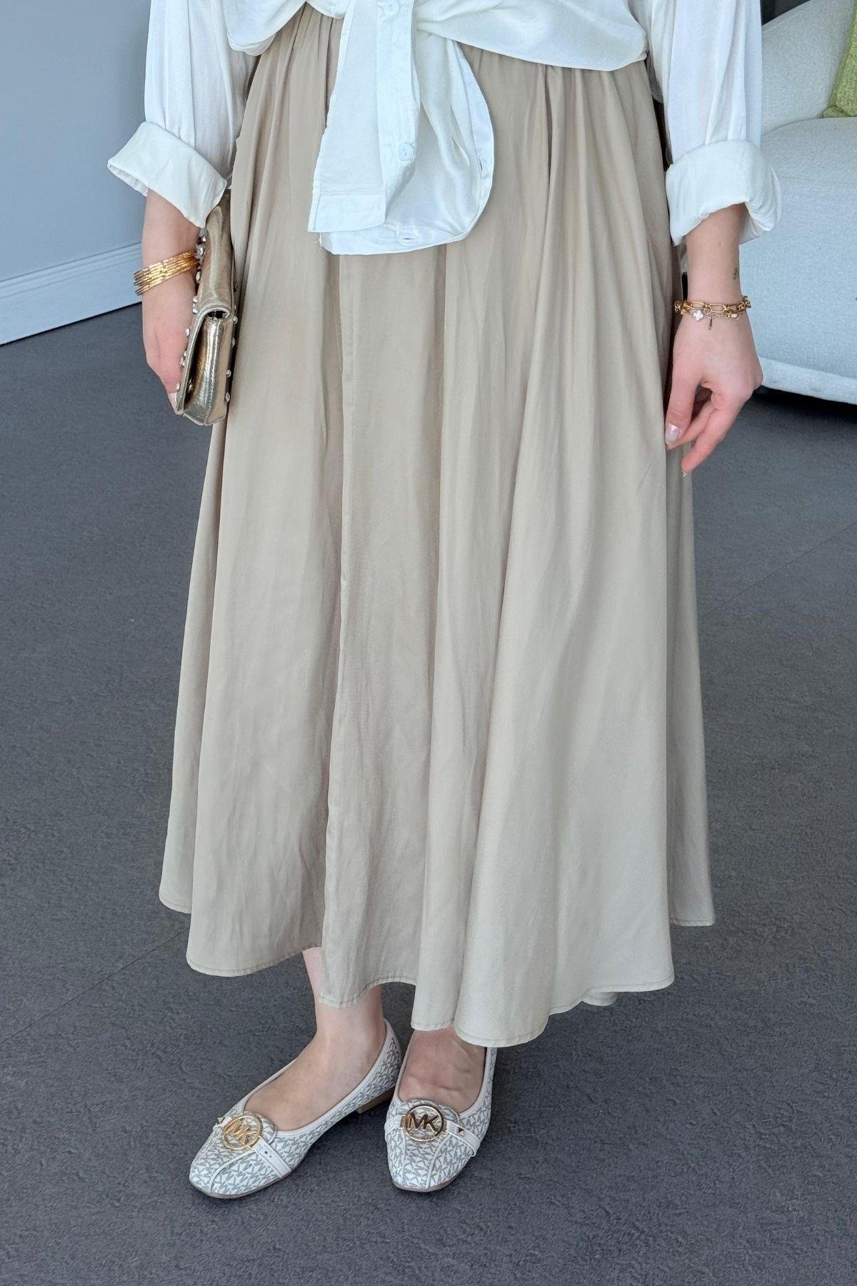 Mevlana Saten Etek Mint, Fiyatları Mevlana Saten Etek Mint- Haza Moda 