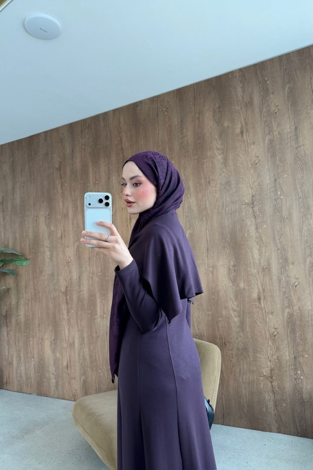 Meylin Şal Detay Elbise Mürdüm, Fiyatları 