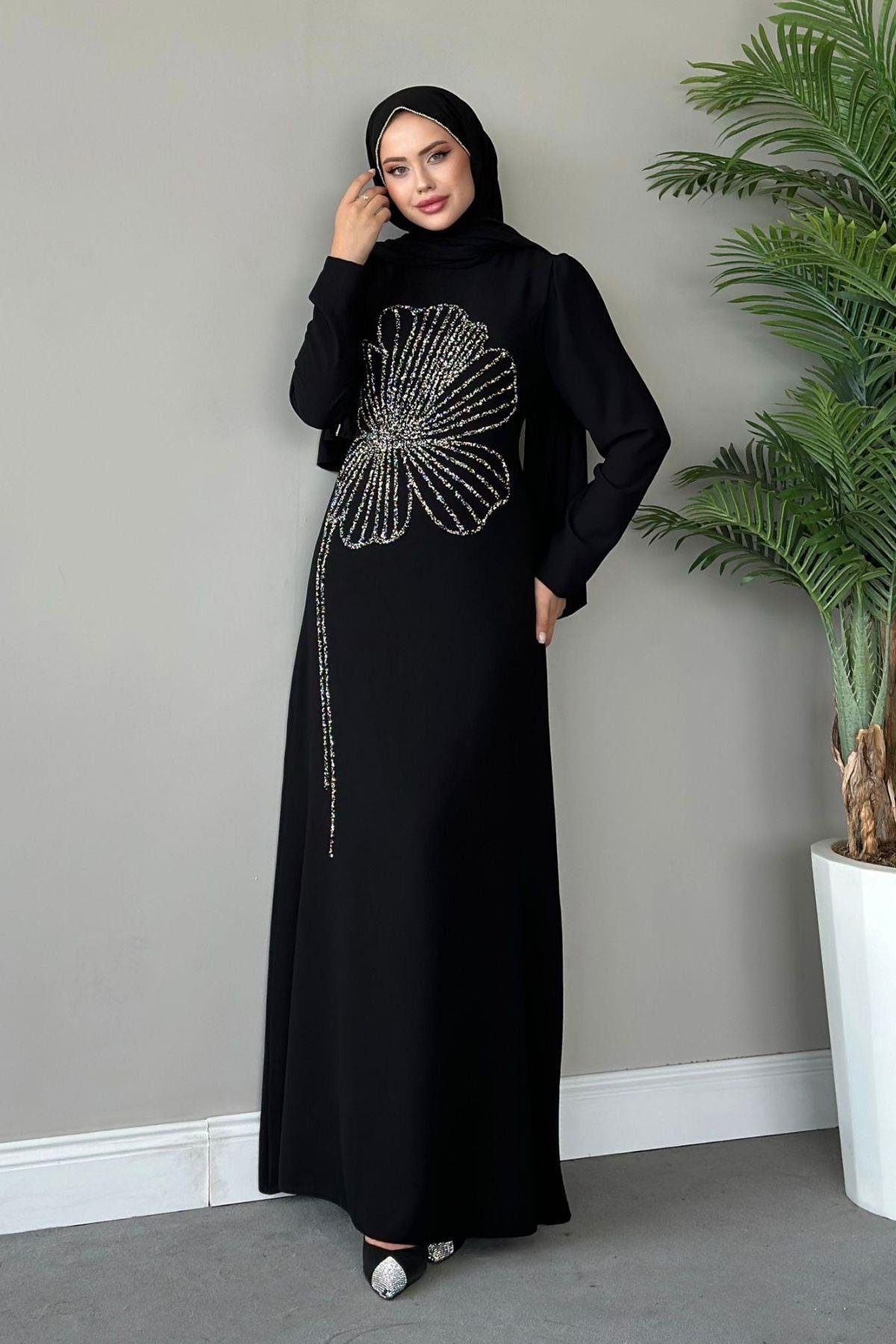 Meyra Yanı Taş Abiye Siyah, Fiyatları 