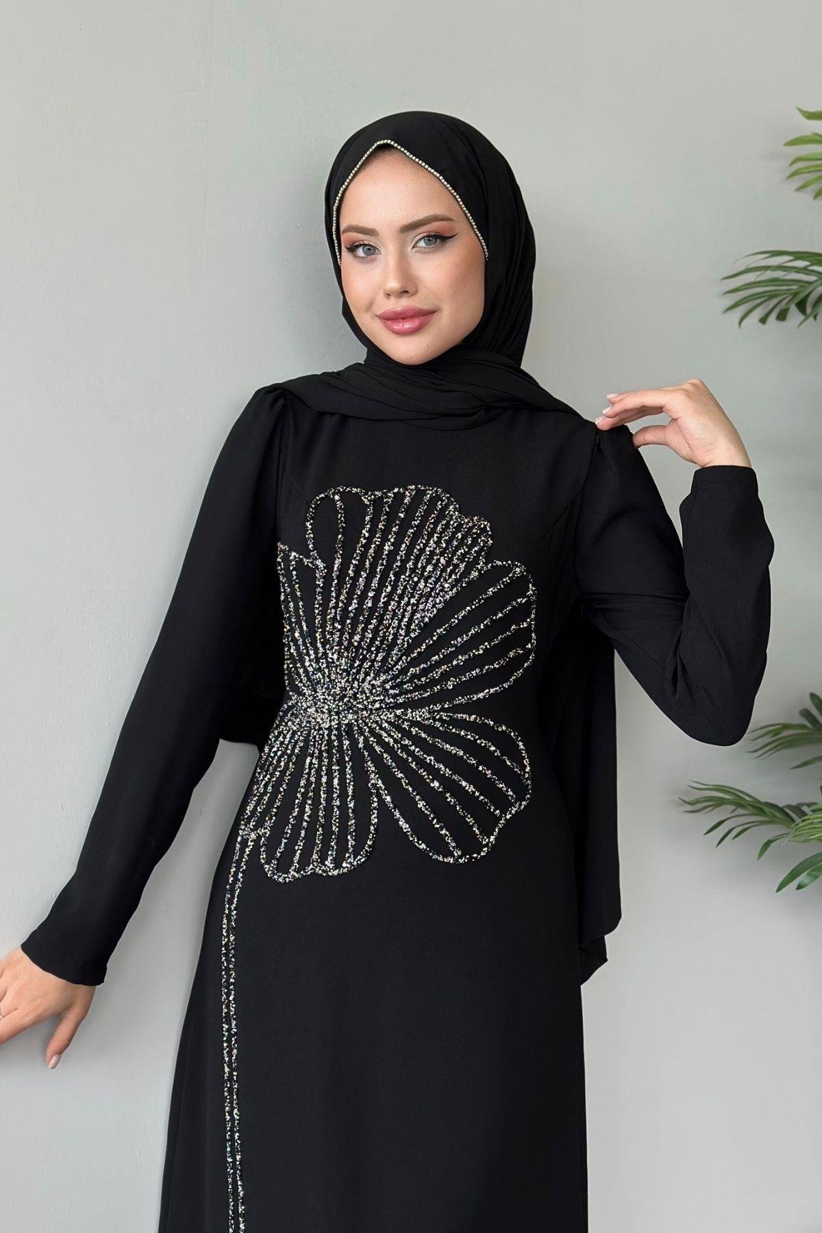 Meyra Yanı Taş Abiye Siyah, Fiyatları 