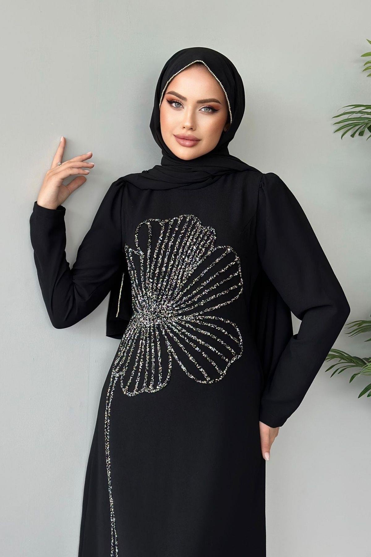 Meyra Yanı Taş Abiye Siyah, Fiyatları 