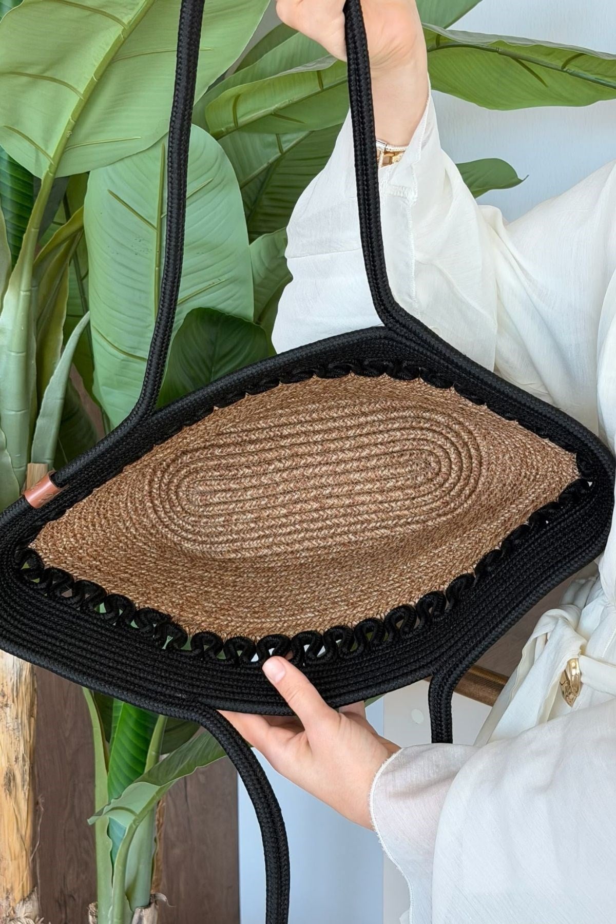 Miami Handmade Hasır Omuz Çantası Siyah, Fiyatları 
