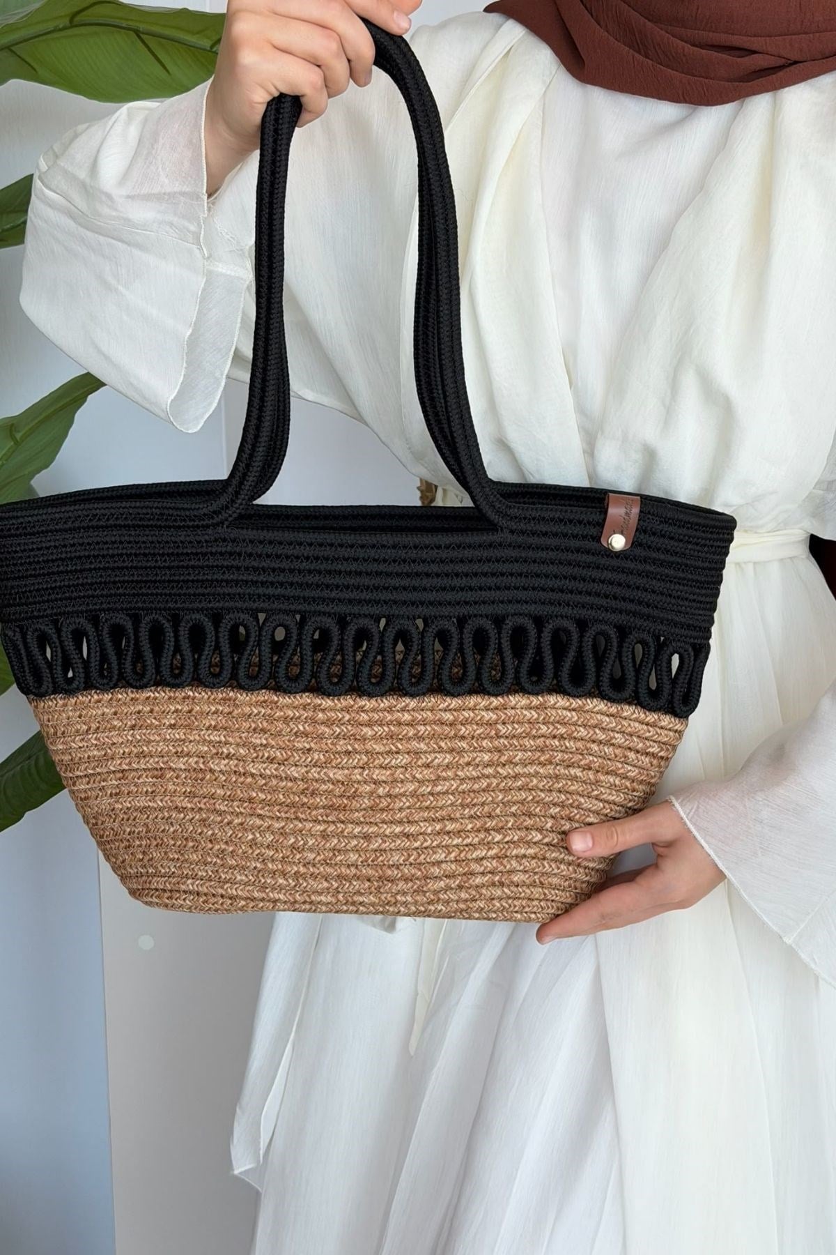Miami Handmade Hasır Omuz Çantası Siyah, Fiyatları 