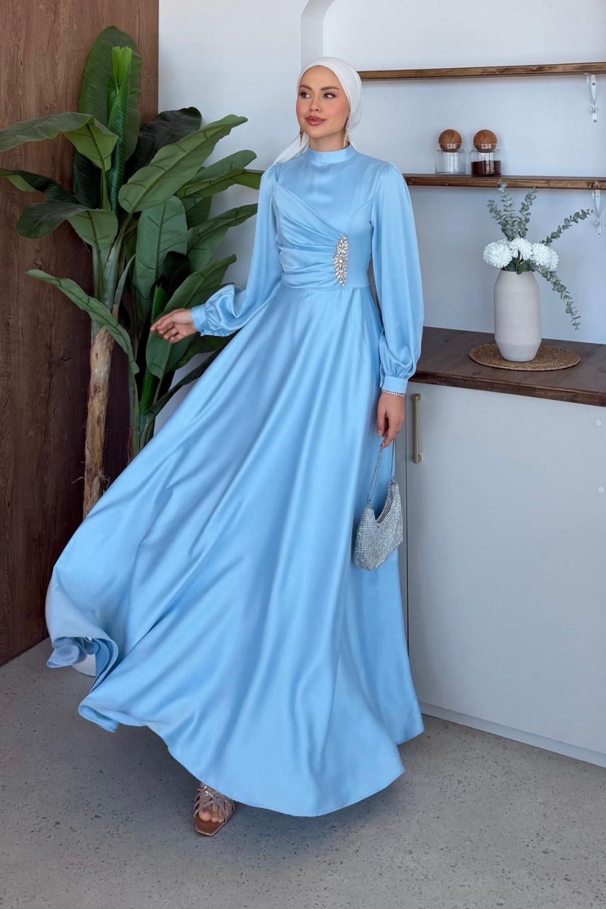 Mihrimah Saten Abiye Bebe Mavi, Fiyatları 