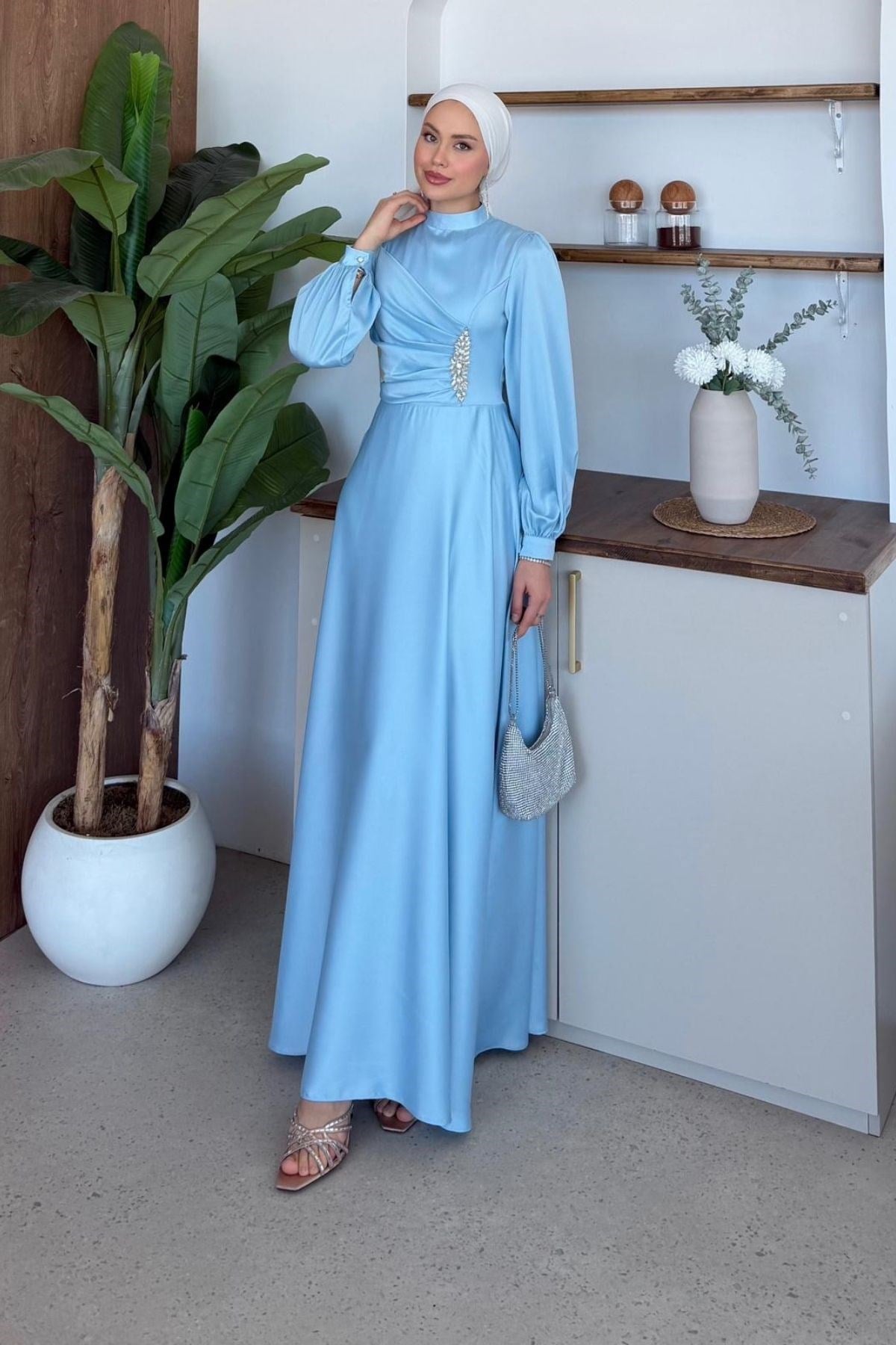 Mihrimah Saten Abiye Bebe Mavi, Fiyatları 