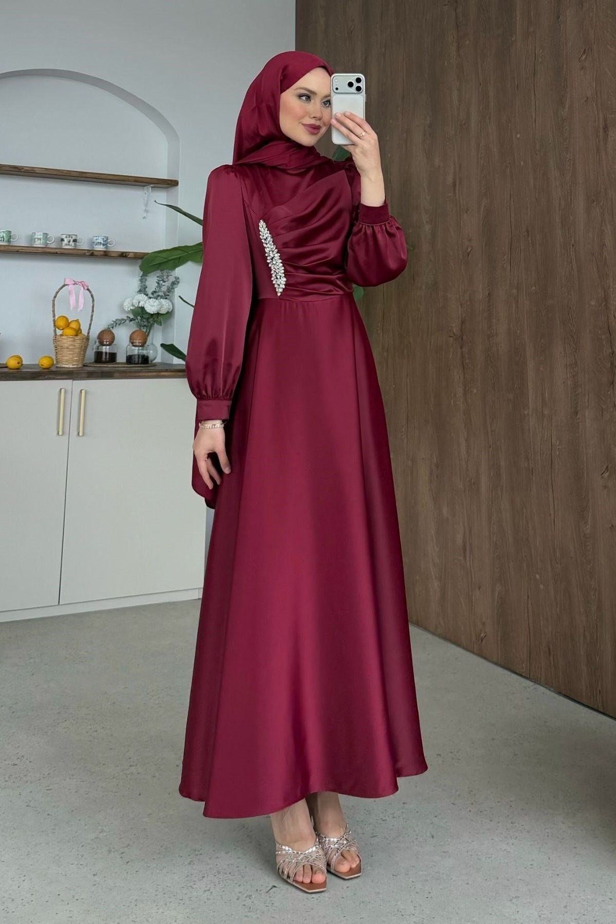 Mihrimah Saten Abiye Bordo, Fiyatları 