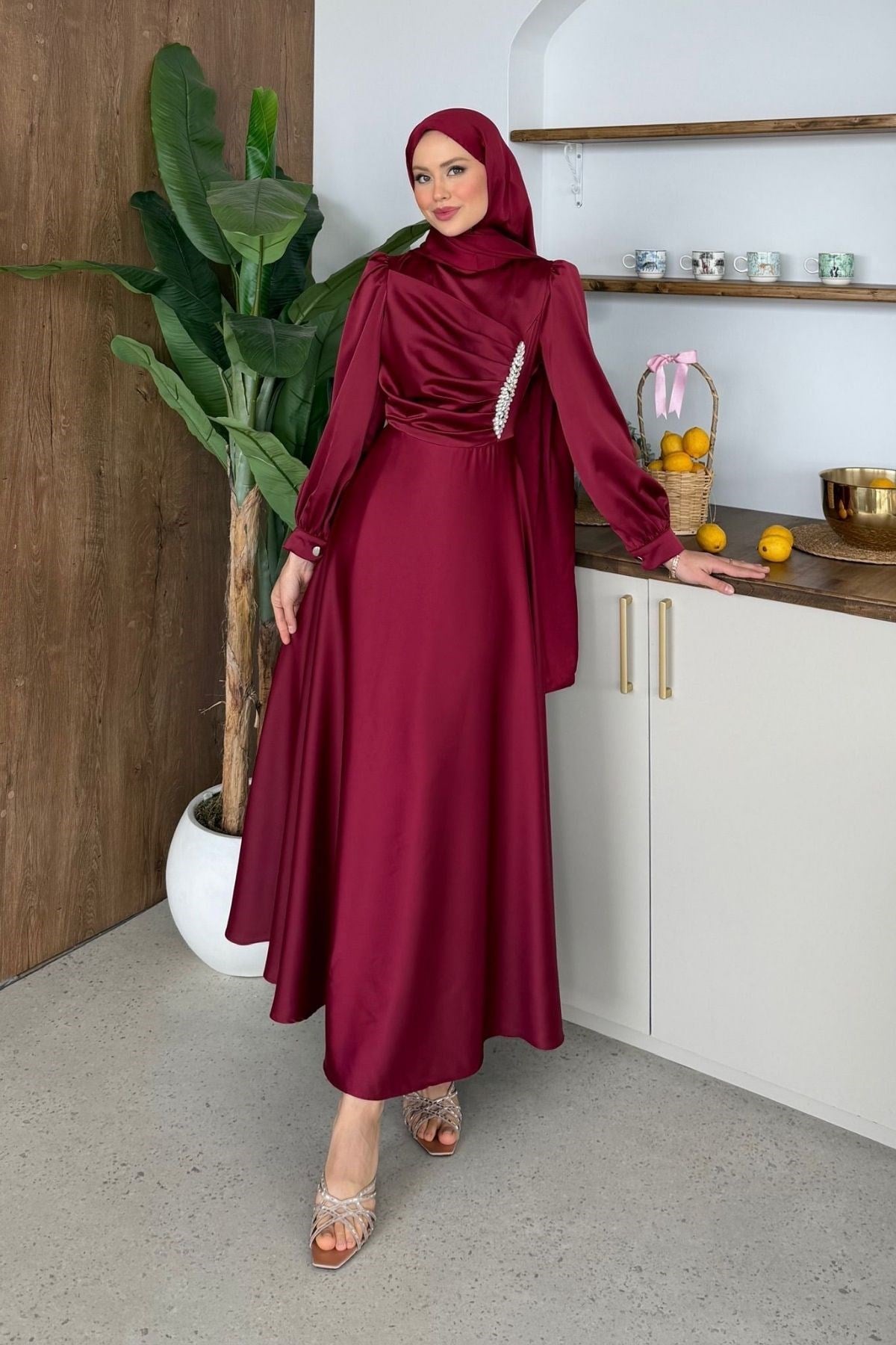 Mihrimah Saten Abiye Bordo, Fiyatları 