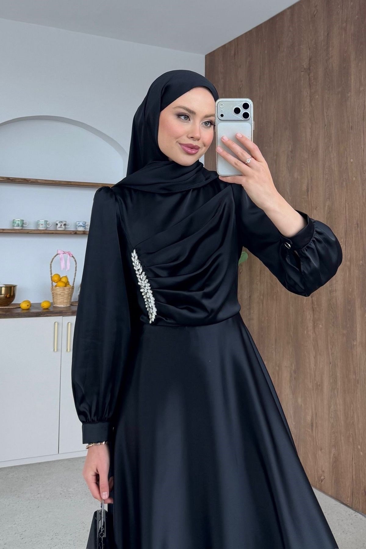 Mihrimah Saten Abiye Siyah, Fiyatları 