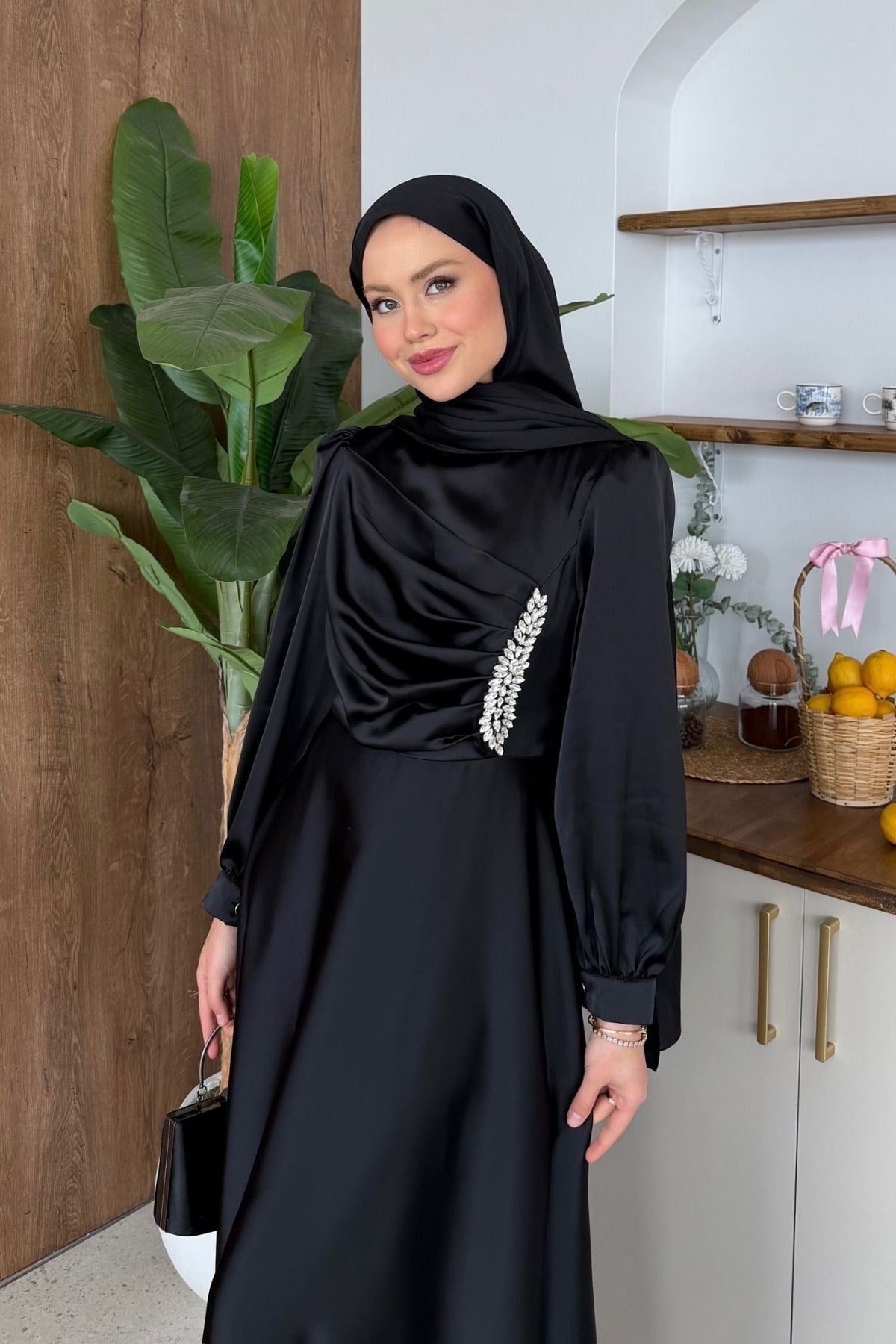 Mihrimah Saten Abiye Siyah, Fiyatları 
