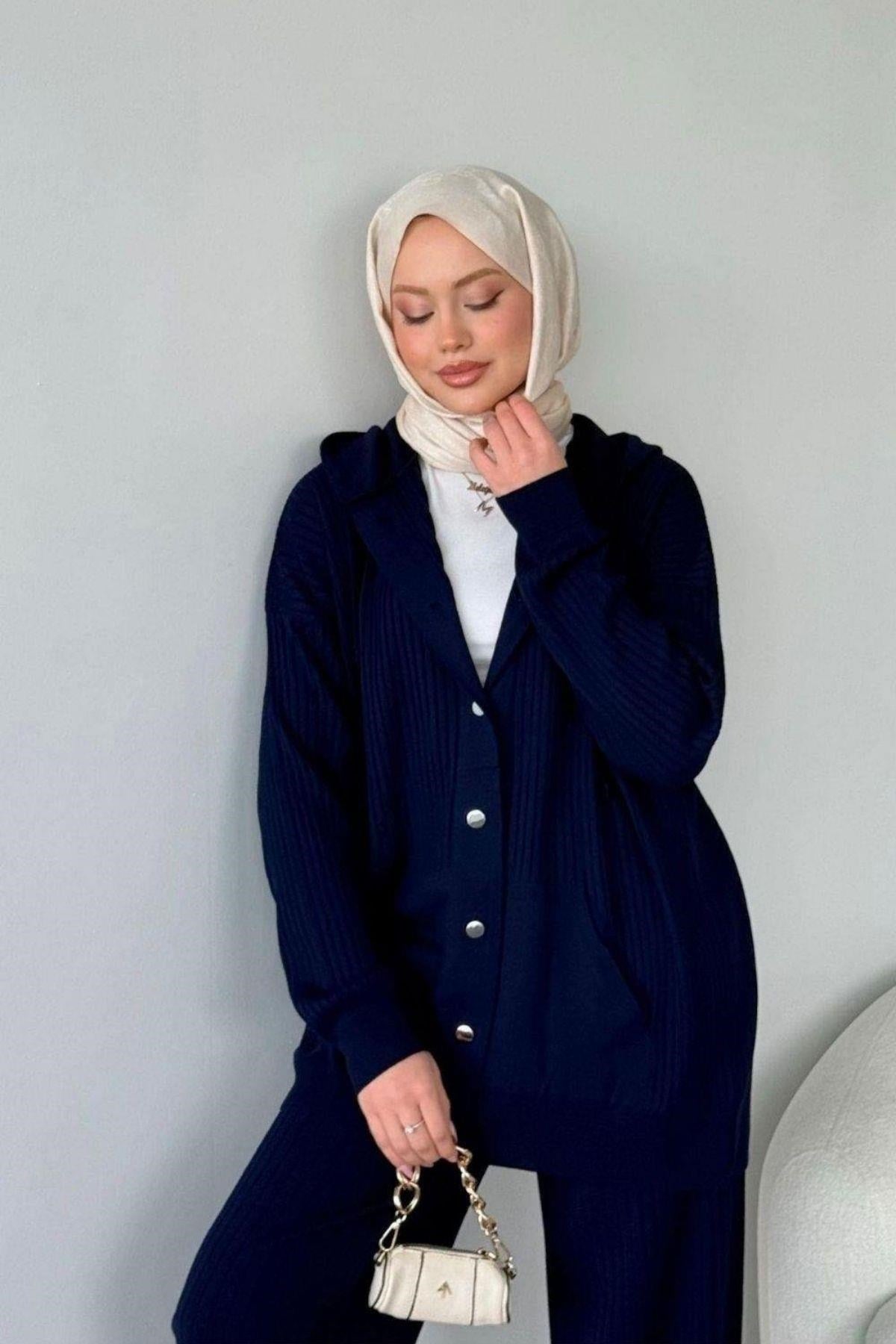 Minel Triko Takım Lacivert, Fiyatları Minel Triko Takım Lacivert | Haza Moda