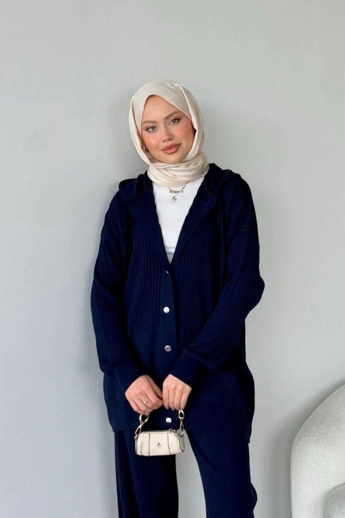 Minel Triko Takım Lacivert, Fiyatları Minel Triko Takım Lacivert | Haza Moda