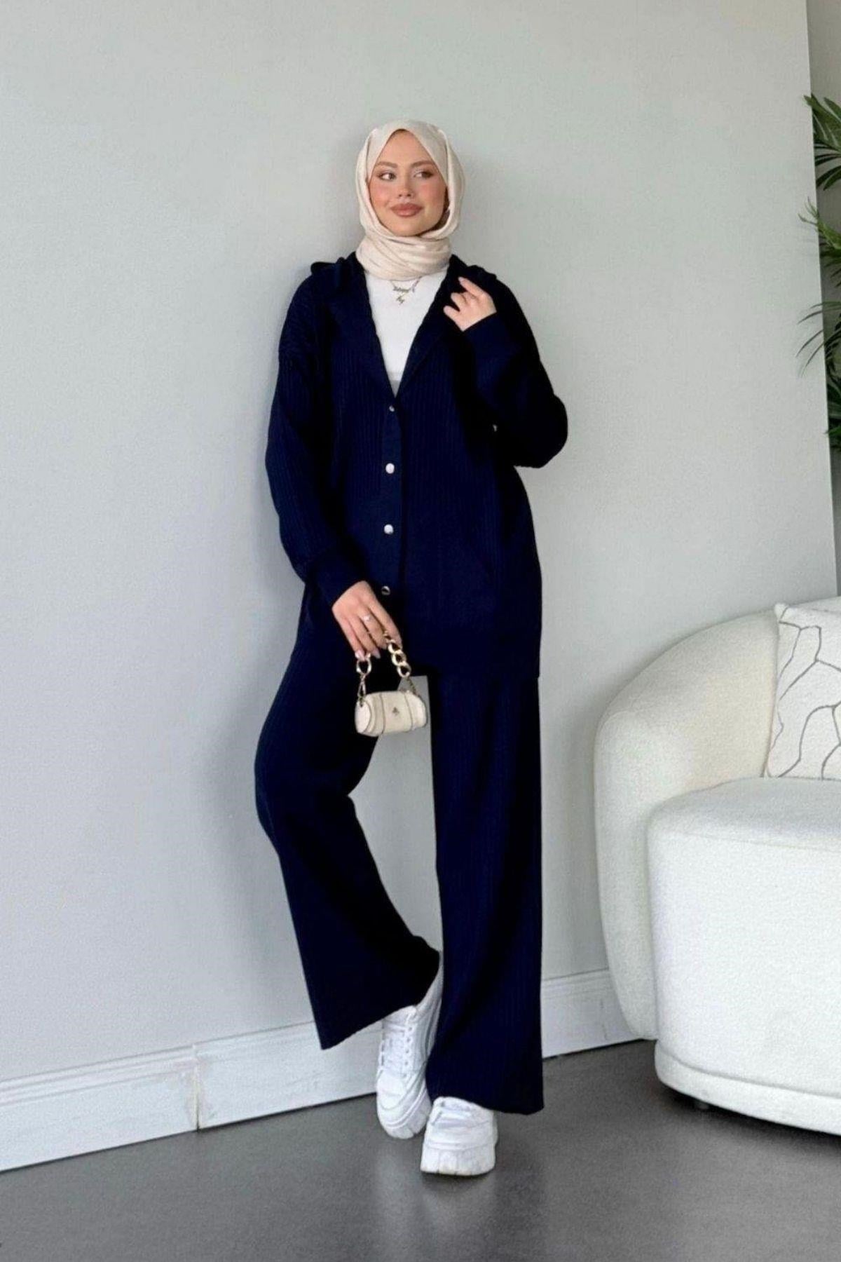 Minel Triko Takım Lacivert, Fiyatları Minel Triko Takım Lacivert | Haza Moda