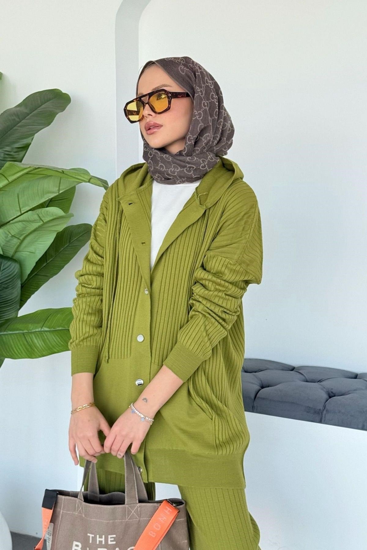 Minel Triko Takım Yağyeşili, Fiyatları Minel Triko Takım Yağyeşili - Haza Moda 