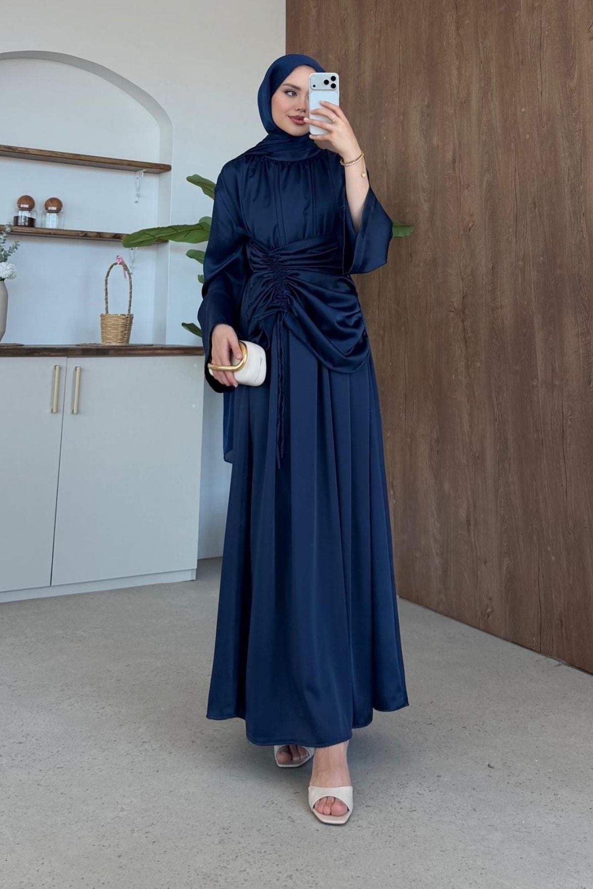 Mirella Saten Elbise Lacivert, Fiyatları 