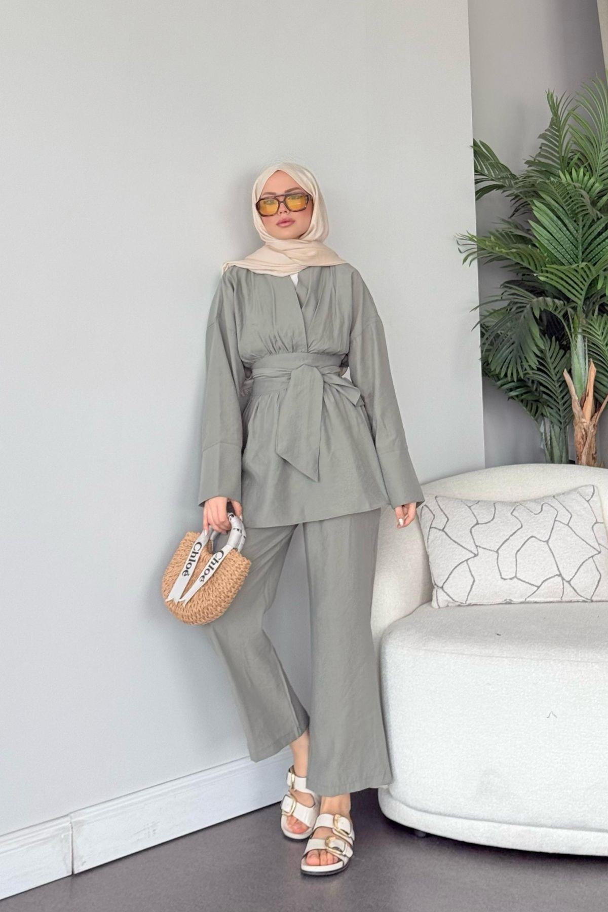 Model Kuşaklı Takım  Mint, Fiyatları Model Kuşaklı Takım  Mint- Haza Moda 