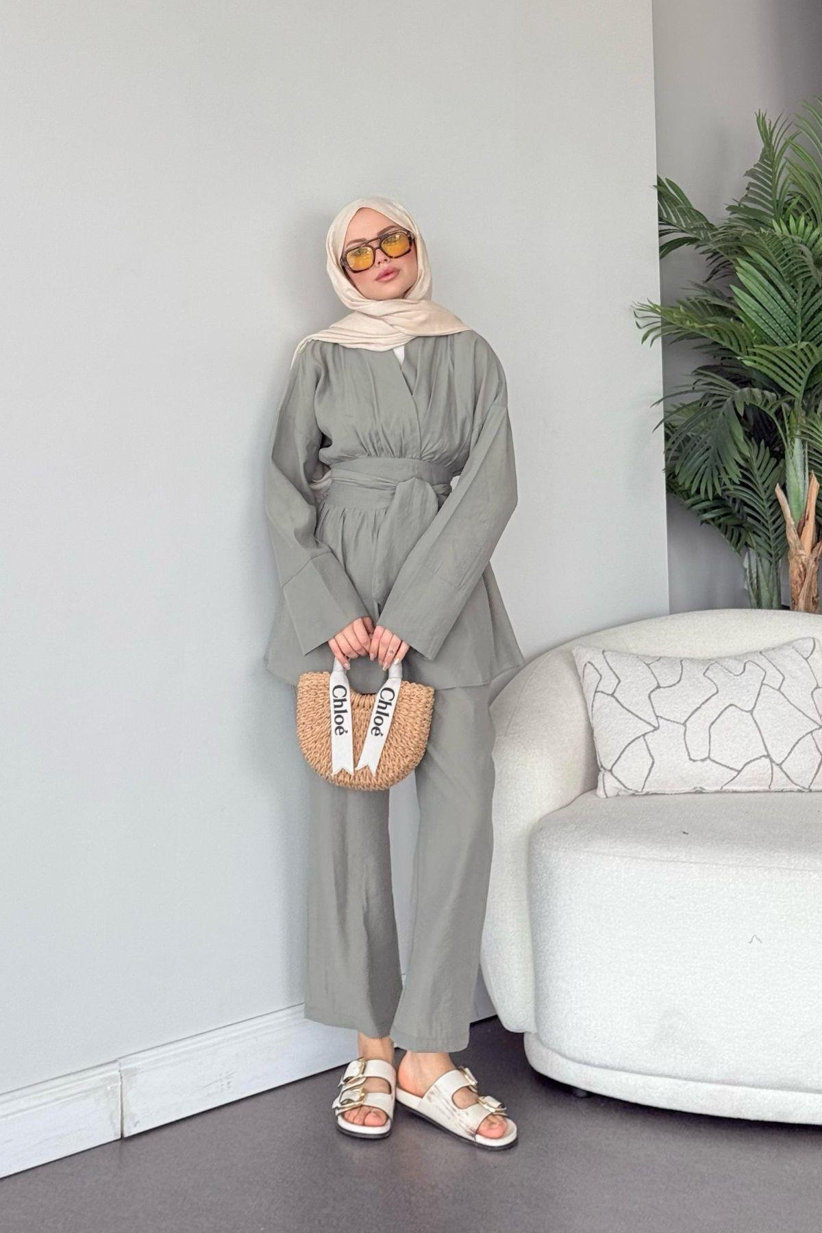 Model Kuşaklı Takım  Mint, Fiyatları Model Kuşaklı Takım  Mint- Haza Moda 