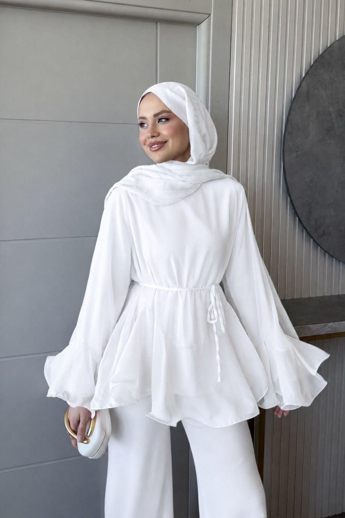 Moonlight Şifon Takım Beyaz, Fiyatları Moonlight Şifon Takım Beyaz| Haza Moda
