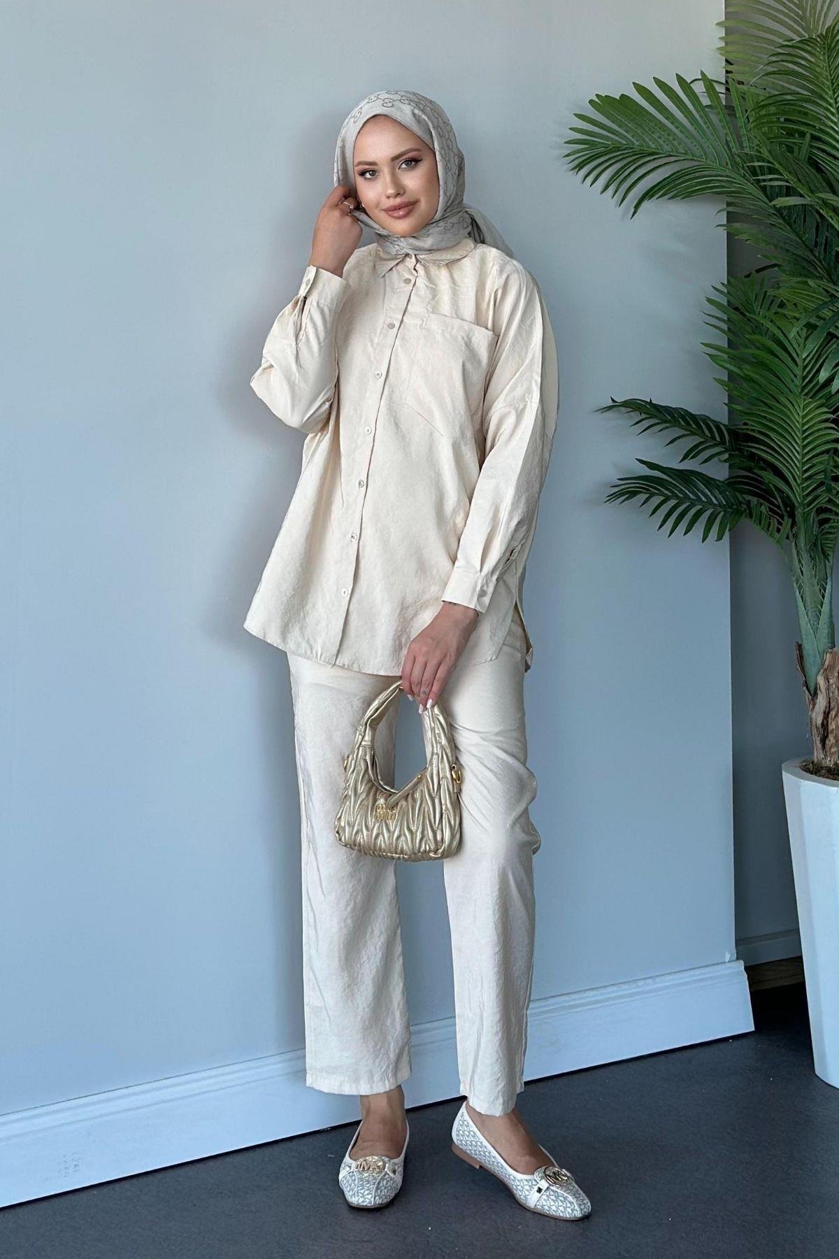 Moss Pantolonlu Takım Bej, Fiyatları 