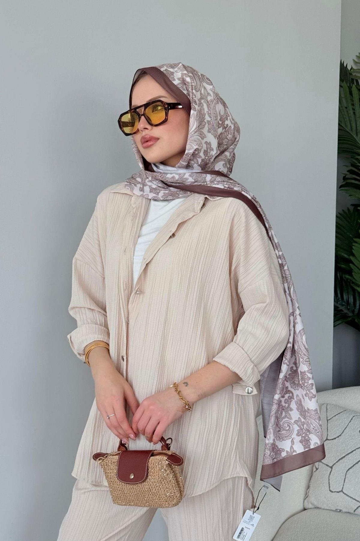 Müslin Takım Bej, Fiyatları Müslin Takım Bej - Haza Moda