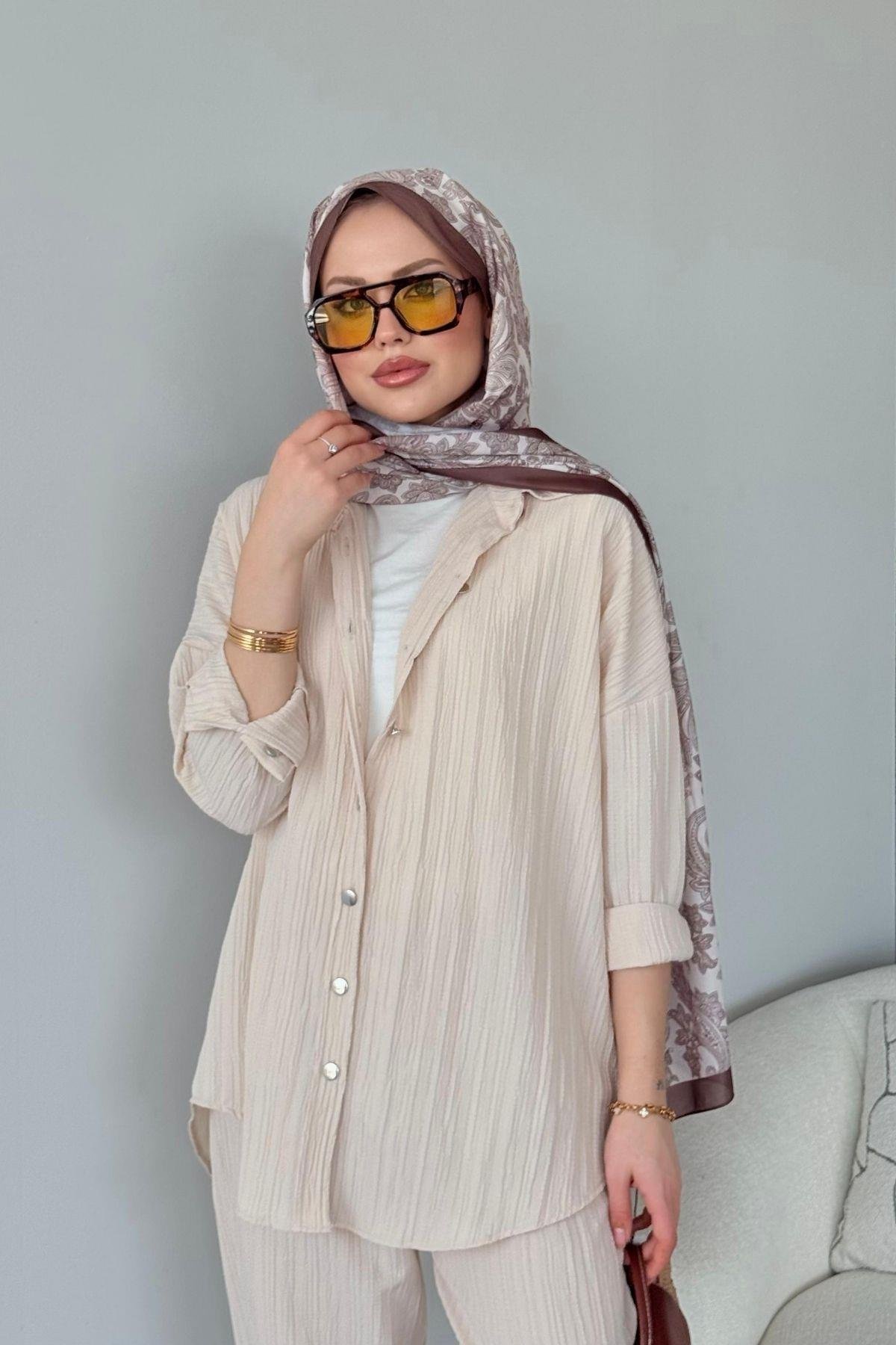 Müslin Takım Bej, Fiyatları Müslin Takım Bej - Haza Moda