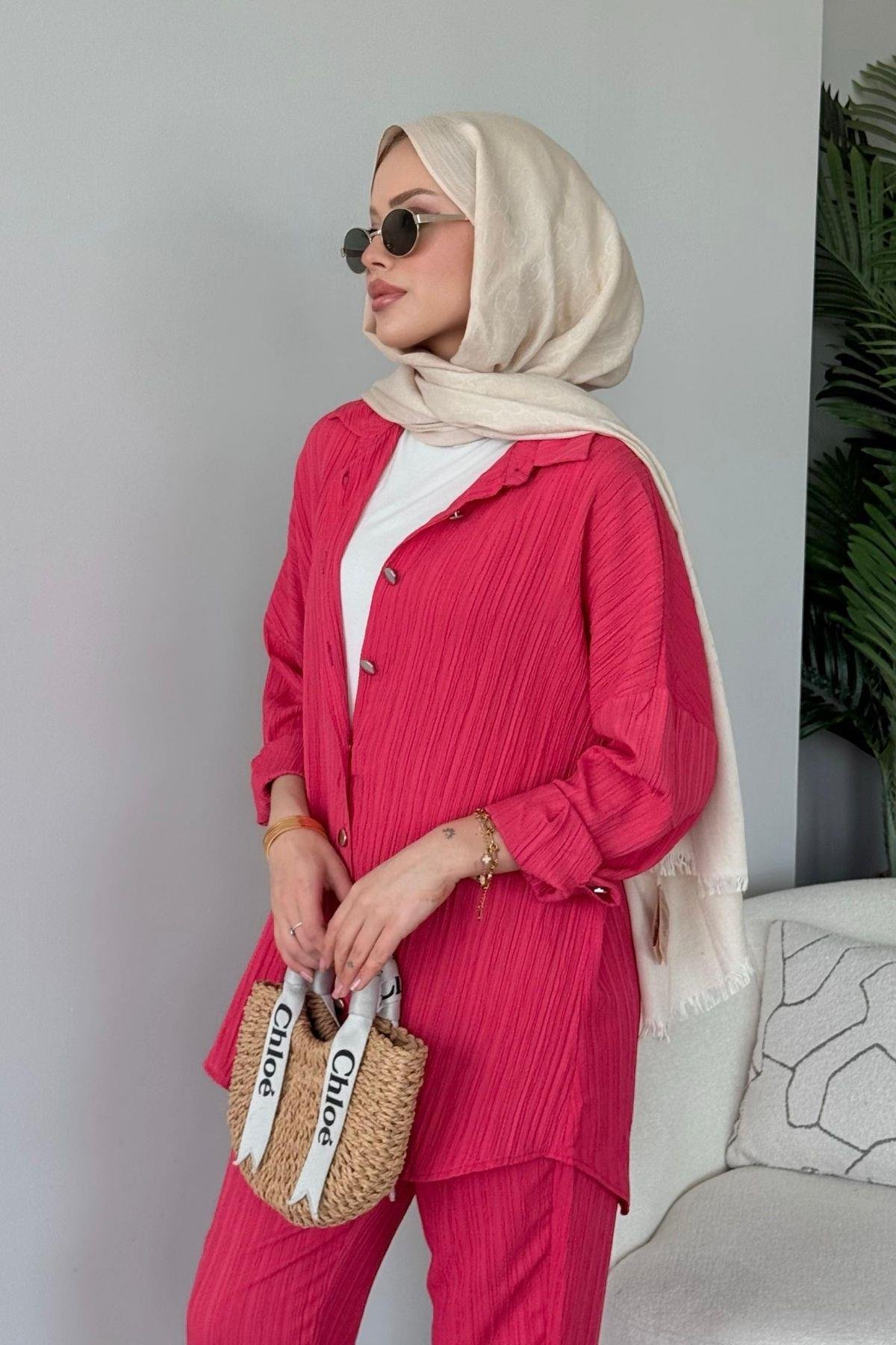 Müslin Takım Fuşya, Fiyatları Müslin Takım Fuşya - Haza Moda