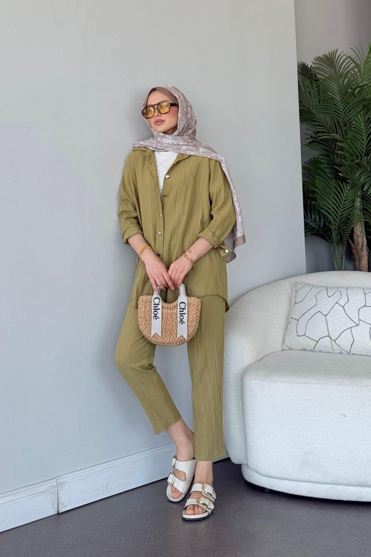 Müslin Takım Yağyeşili, Fiyatları Müslin Takım Yağyeşili - Haza Moda