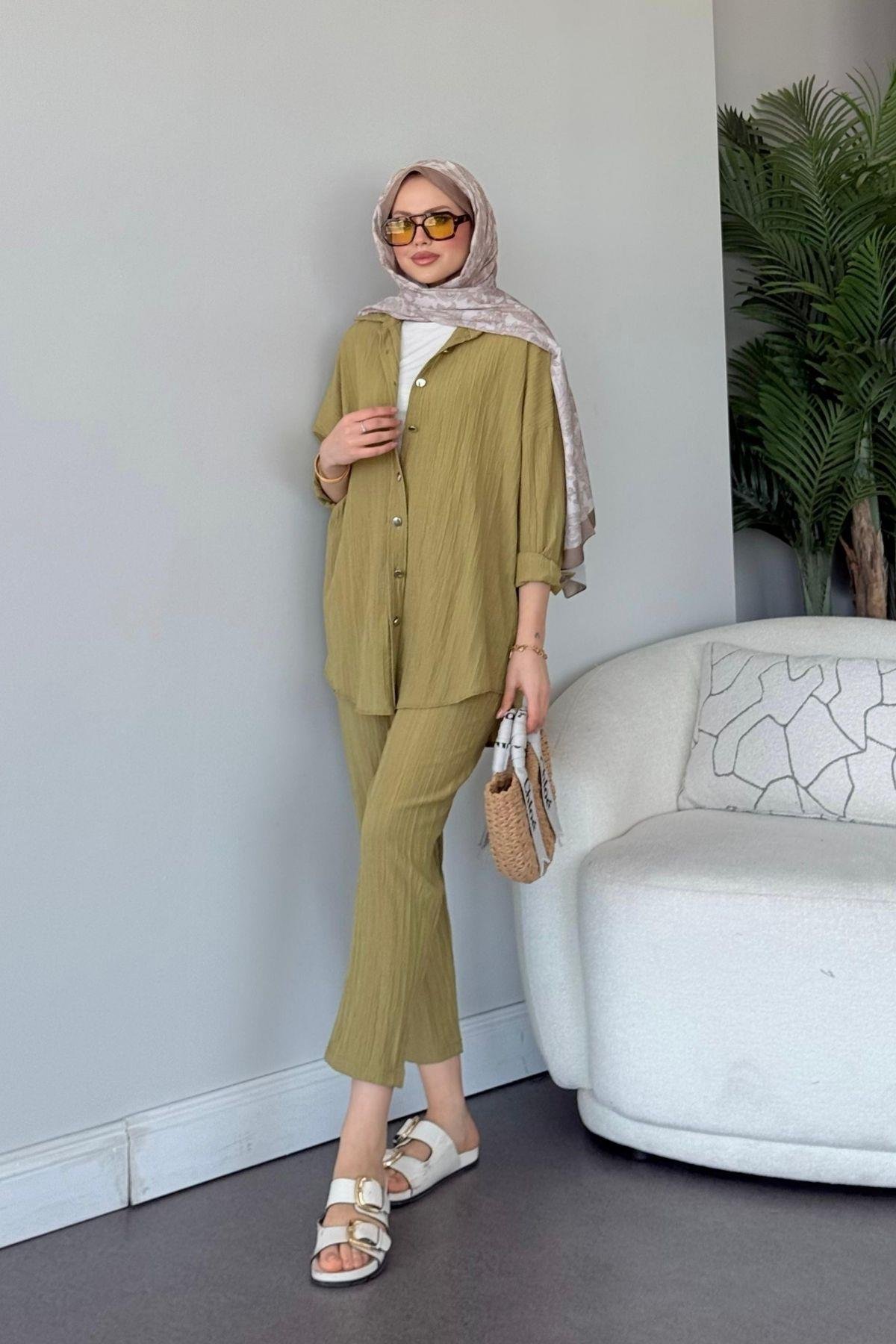 Müslin Takım Yağyeşili, Fiyatları Müslin Takım Yağyeşili - Haza Moda