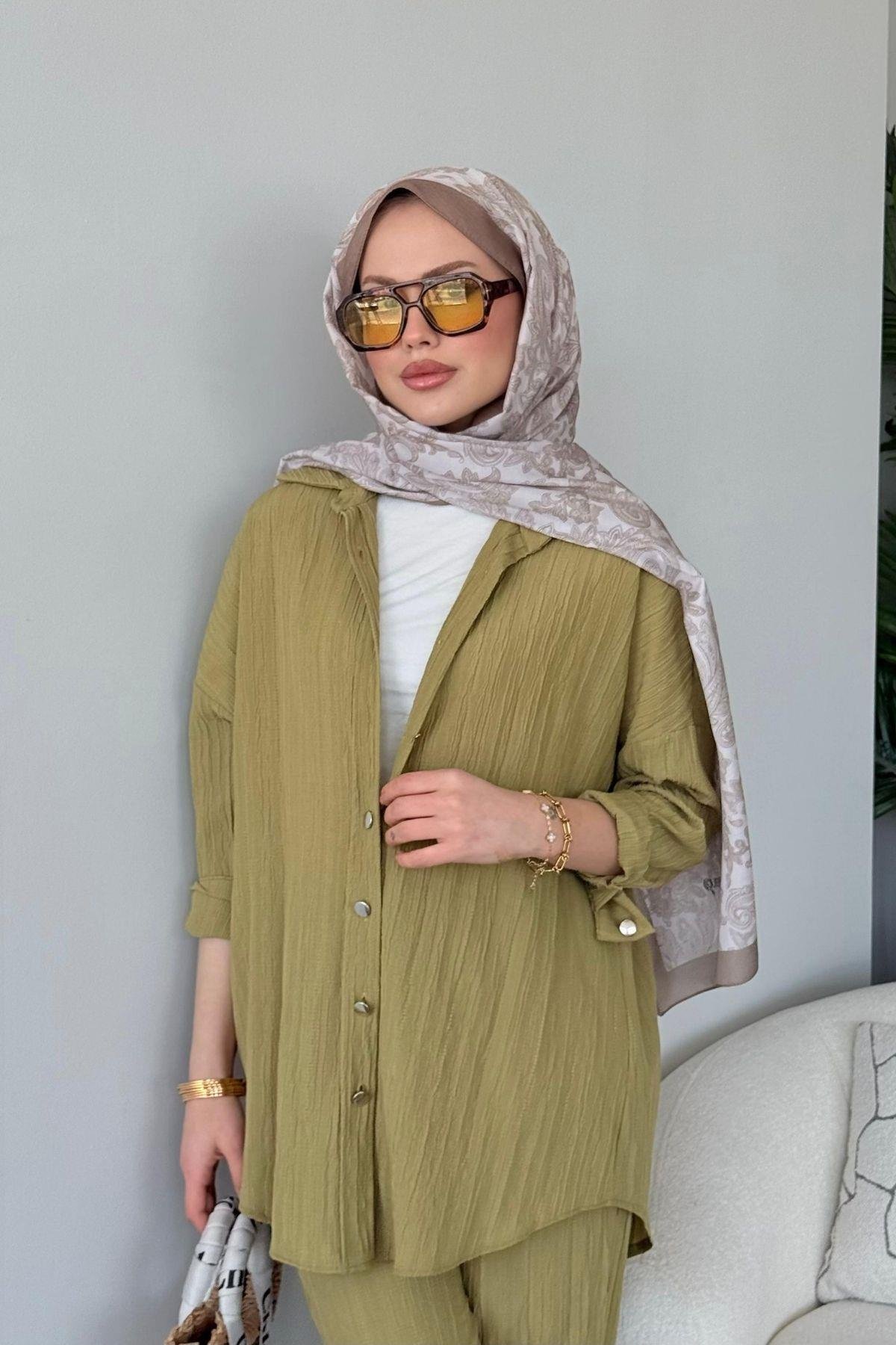 Müslin Takım Yağyeşili, Fiyatları Müslin Takım Yağyeşili - Haza Moda