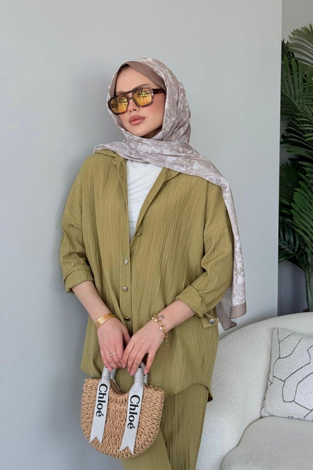 Müslin Takım Yağyeşili, Fiyatları Müslin Takım Yağyeşili - Haza Moda