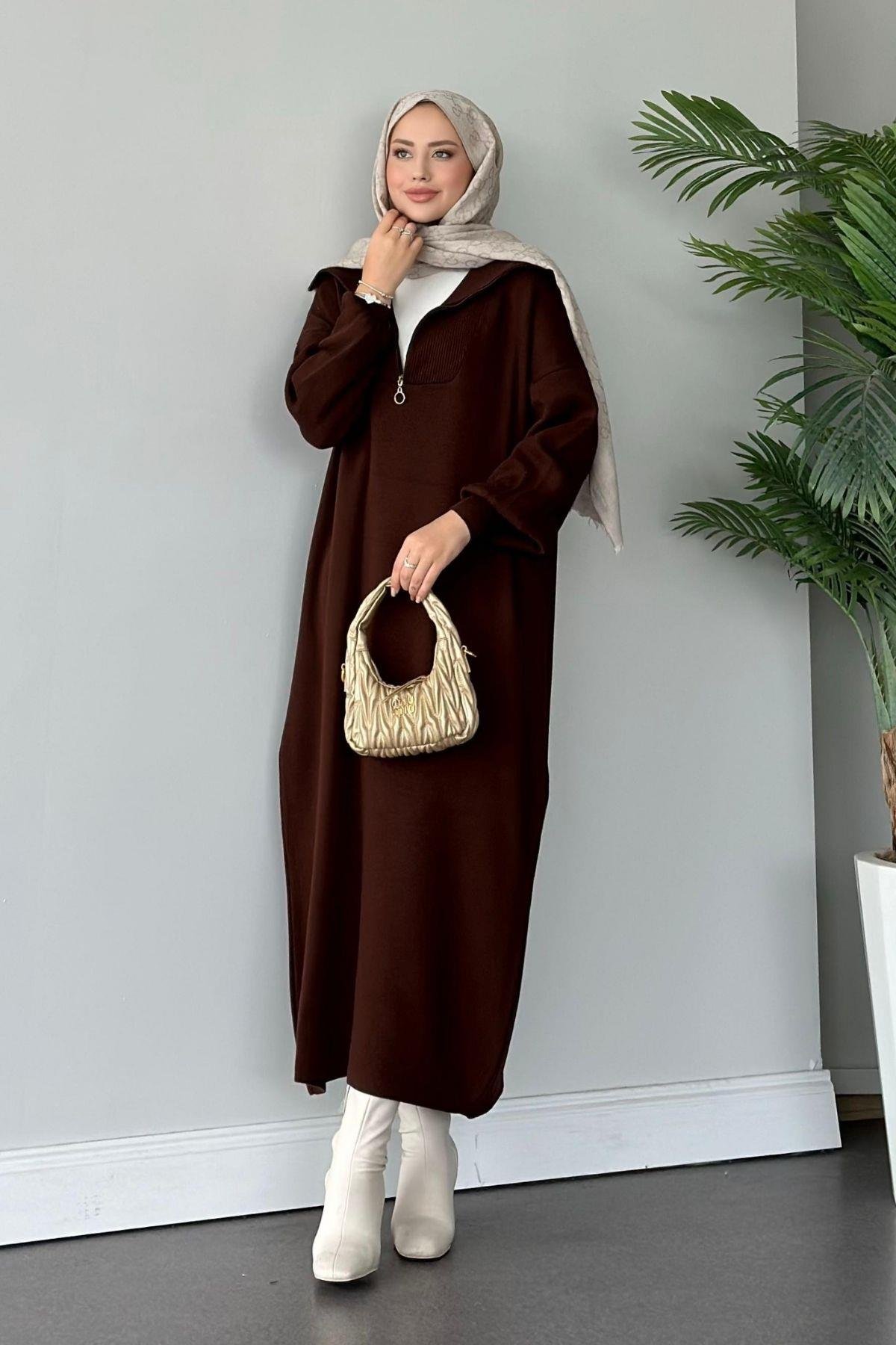 Nergis Triko Elbise Acıkahve, Fiyatları 