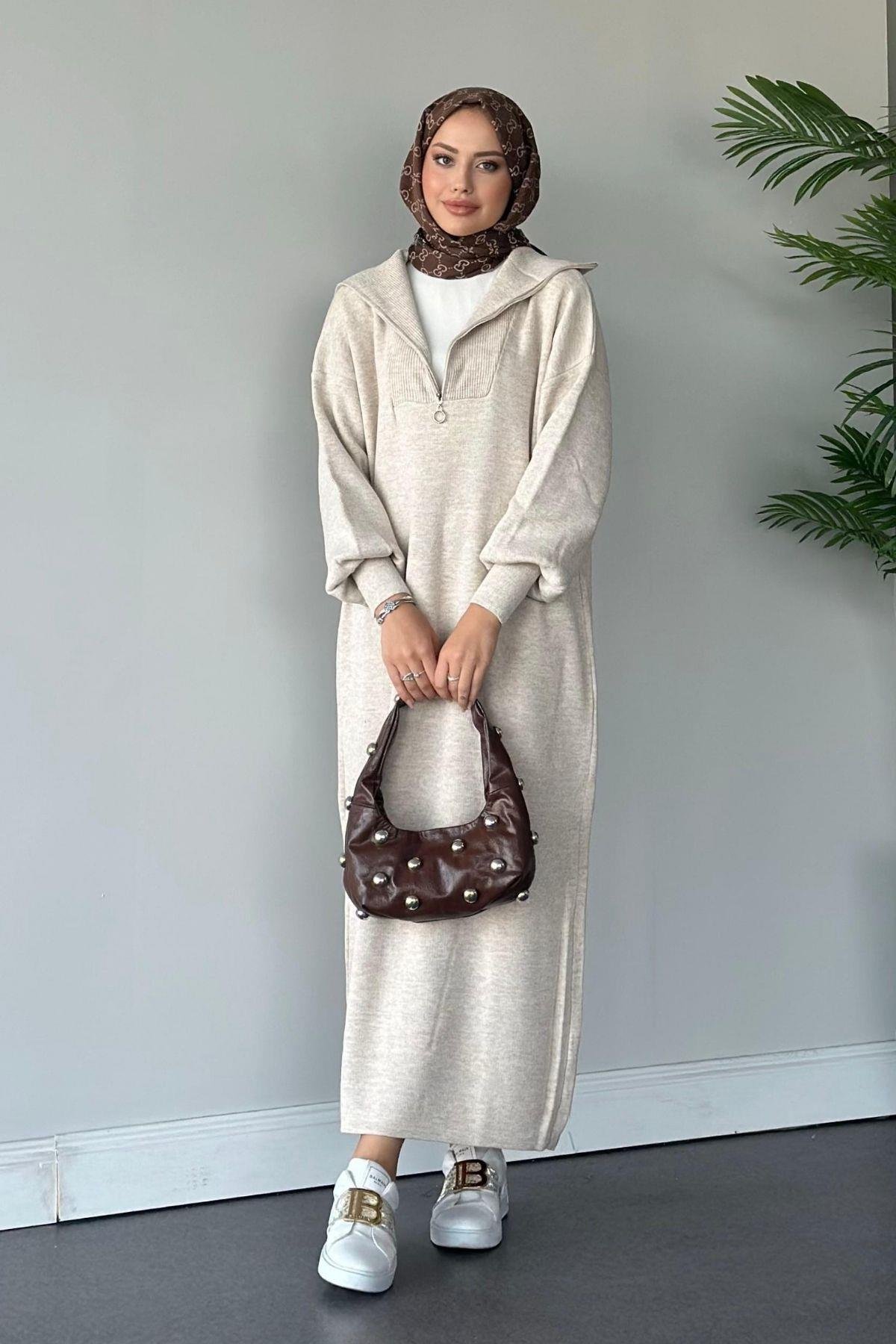 Nergis Triko Elbise Ekru, Fiyatları 