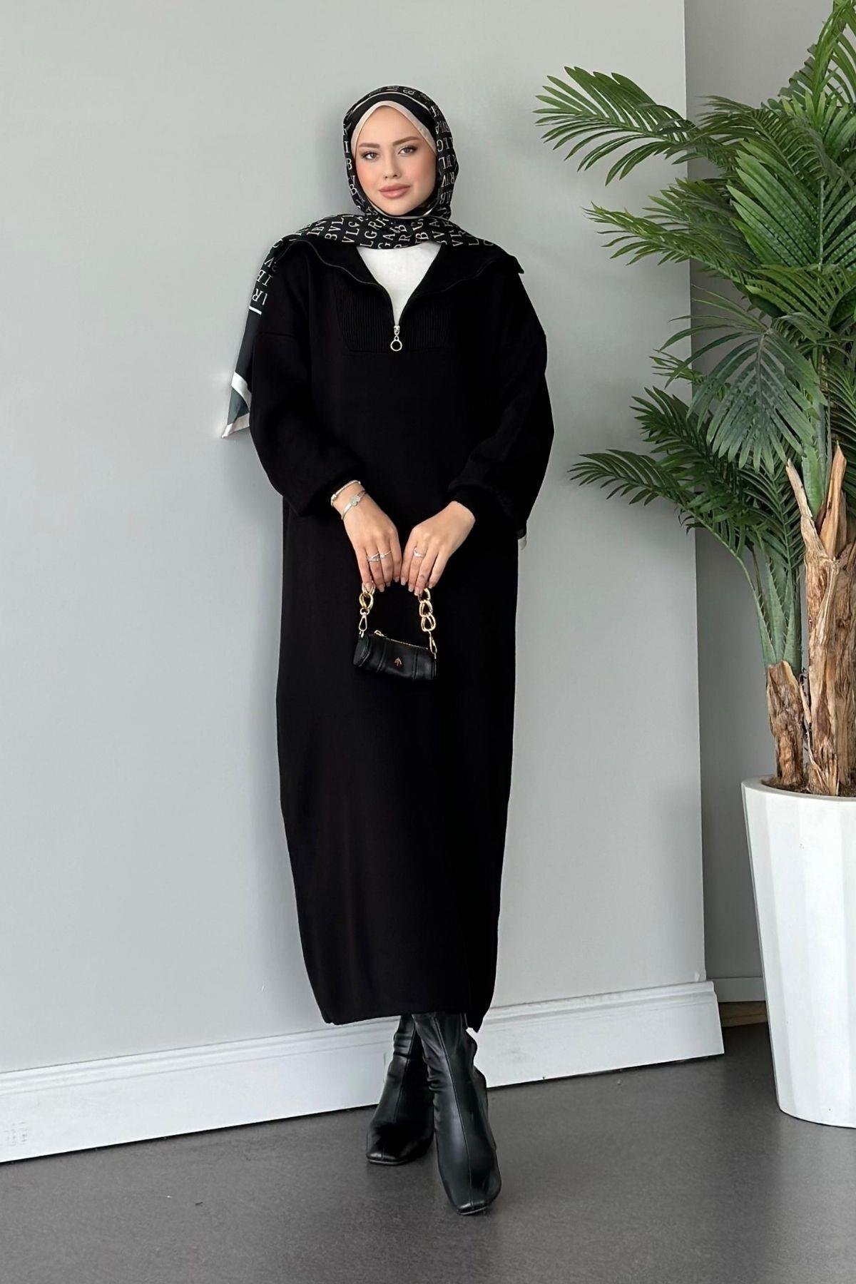 Nergis Triko Elbise Siyah, Fiyatları 