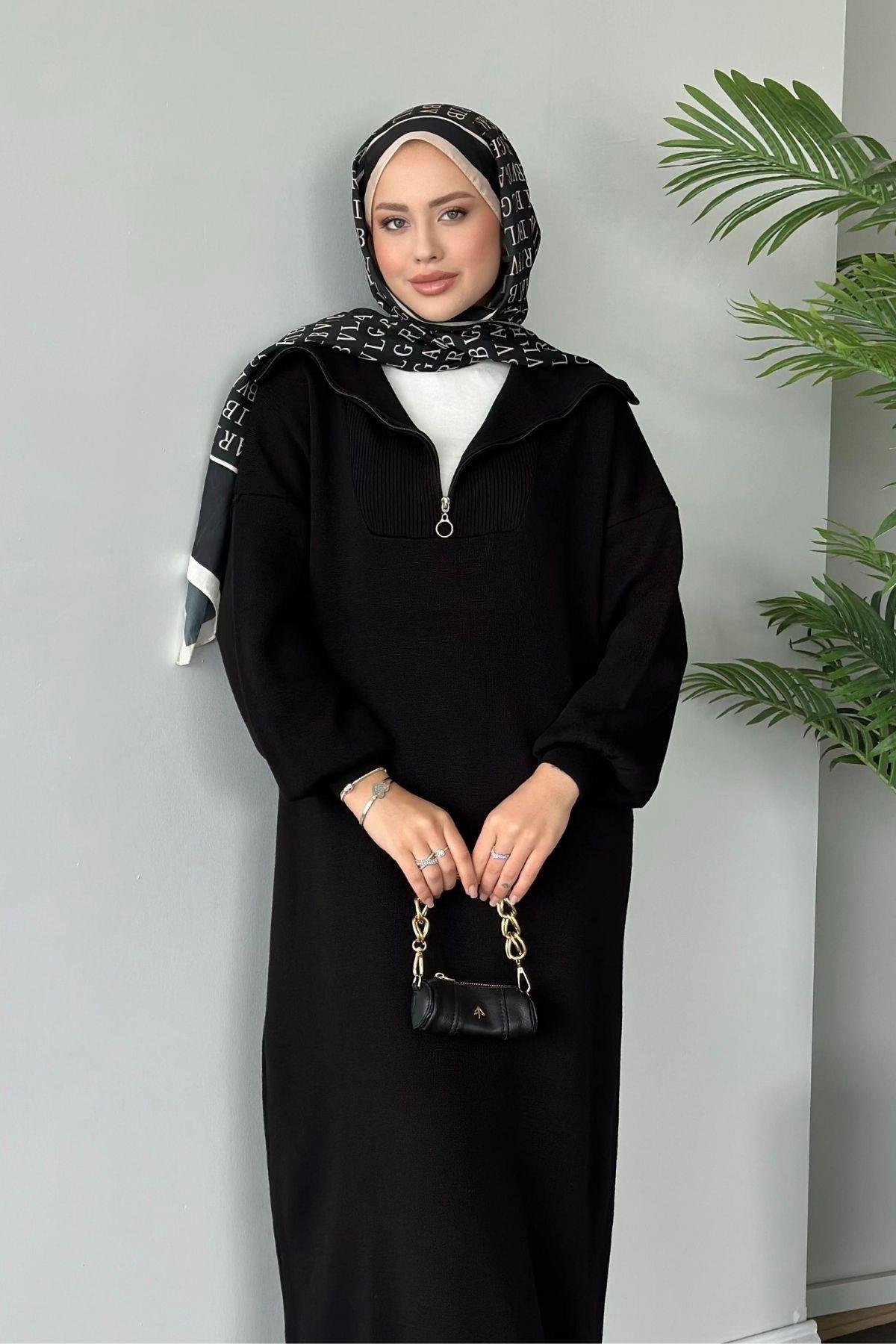 Nergis Triko Elbise Siyah, Fiyatları 