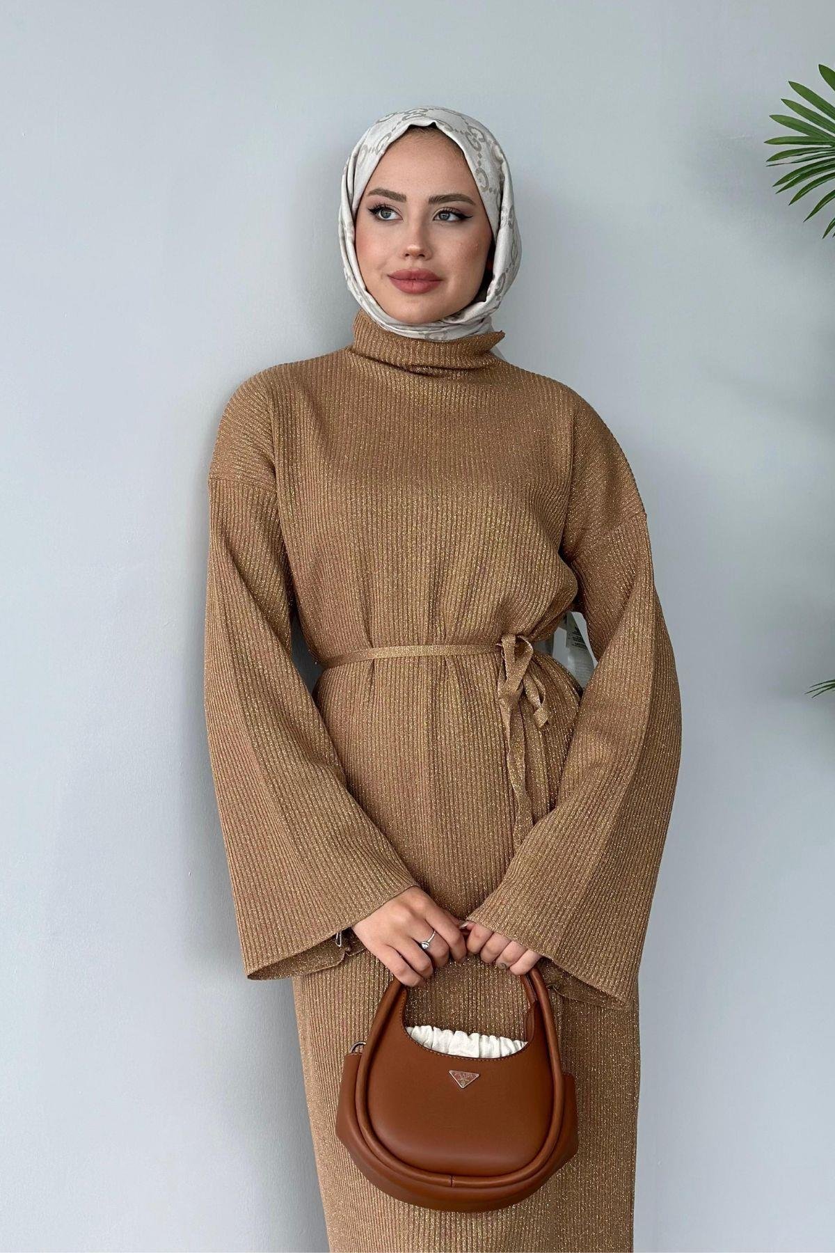 Nesya Triko Elbise Camel, Fiyatları 